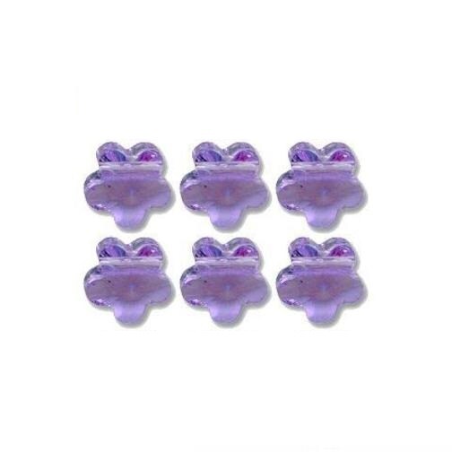 6 Violet Flower Swarovski Crystal Beads 5744 5mm