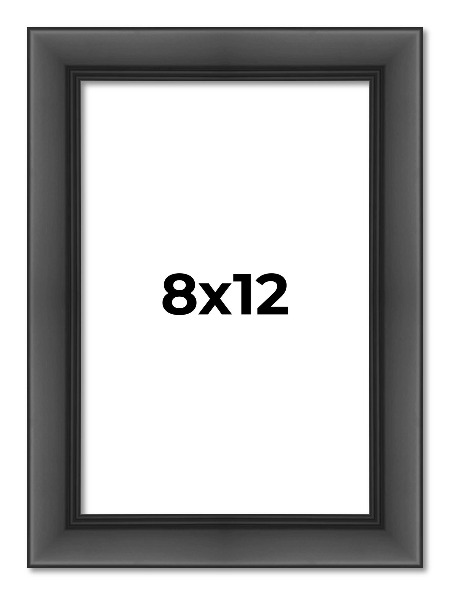 8x12 Refined Picture Frame with UV-Resistant Acrylic &#x26; Acid Free Backing, Available in 5 Finishes - Black, Blue, Gold, Silver, and White