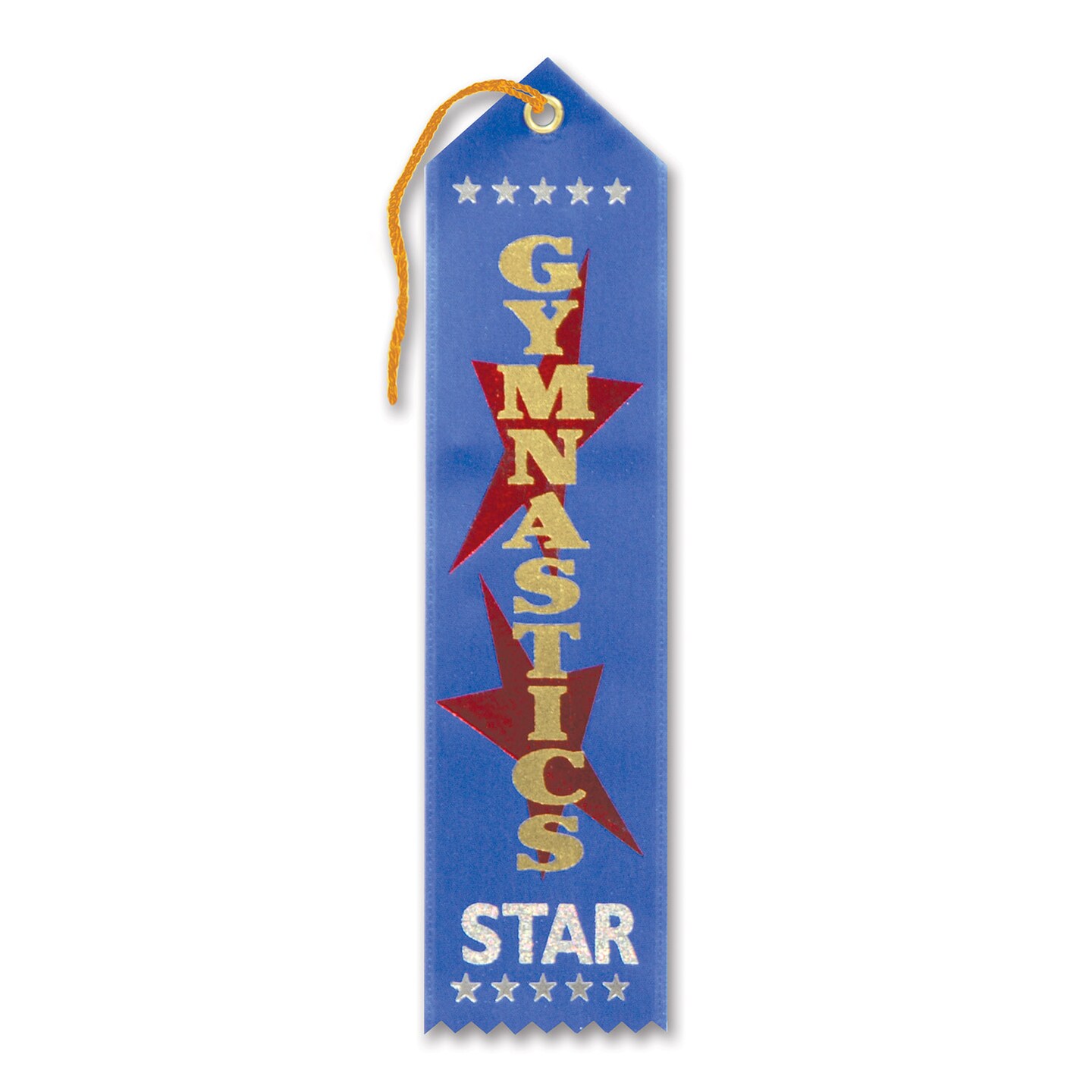 Beistle 2in.x8in. Gymnastics Star Award Ribbon - 6 Pack
