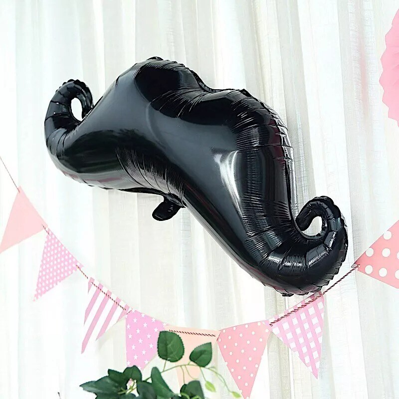 31&#x22; long Black Mustache Mylar Foil Balloon Wedding Birthday Party Decorations