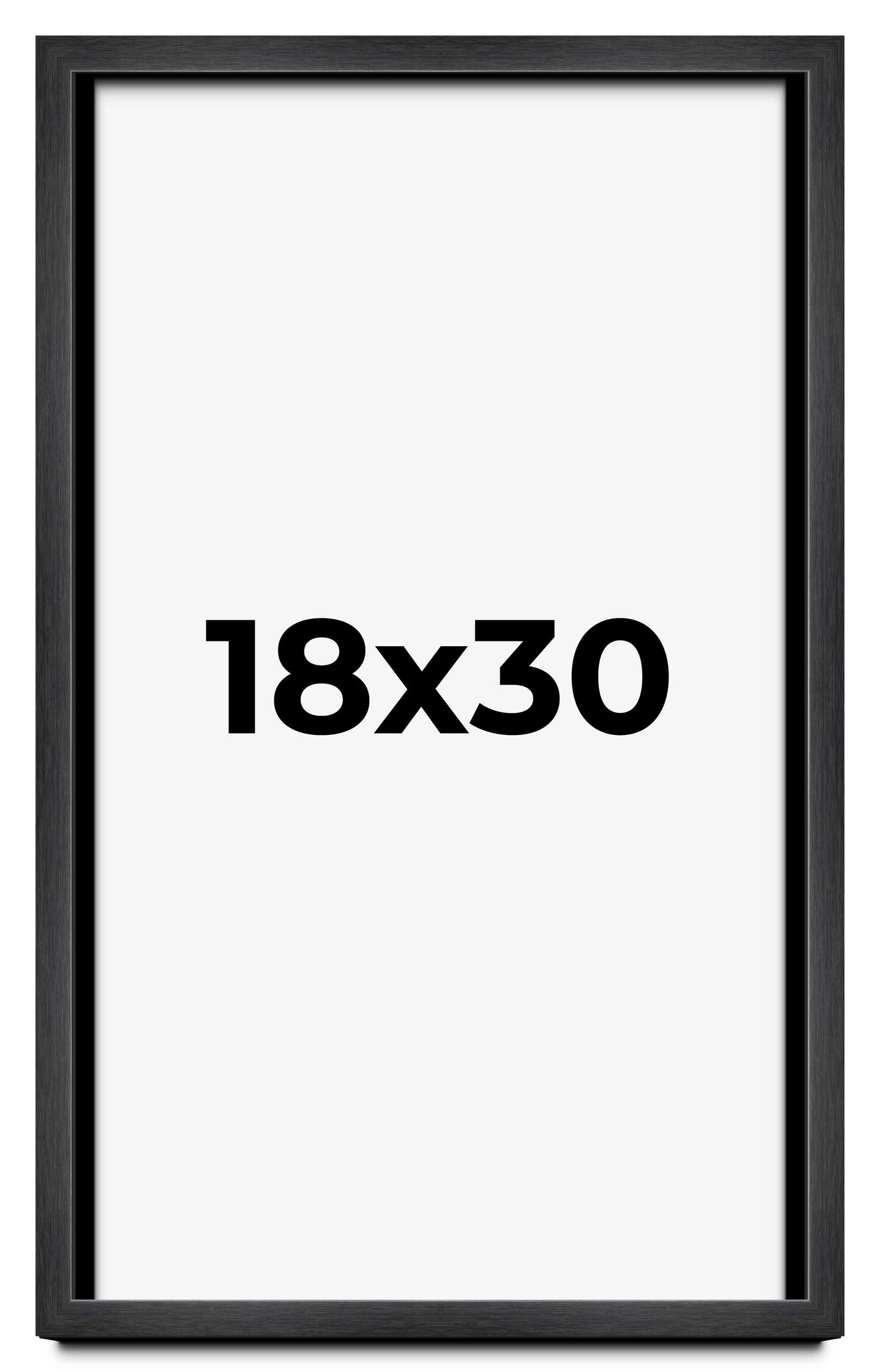 18x30 Shadow Box 1" Depth Picture Frame with UV-Resistant Acrylic & Acid Free Backing, Available in 3 Finishes - Black, Grey, White