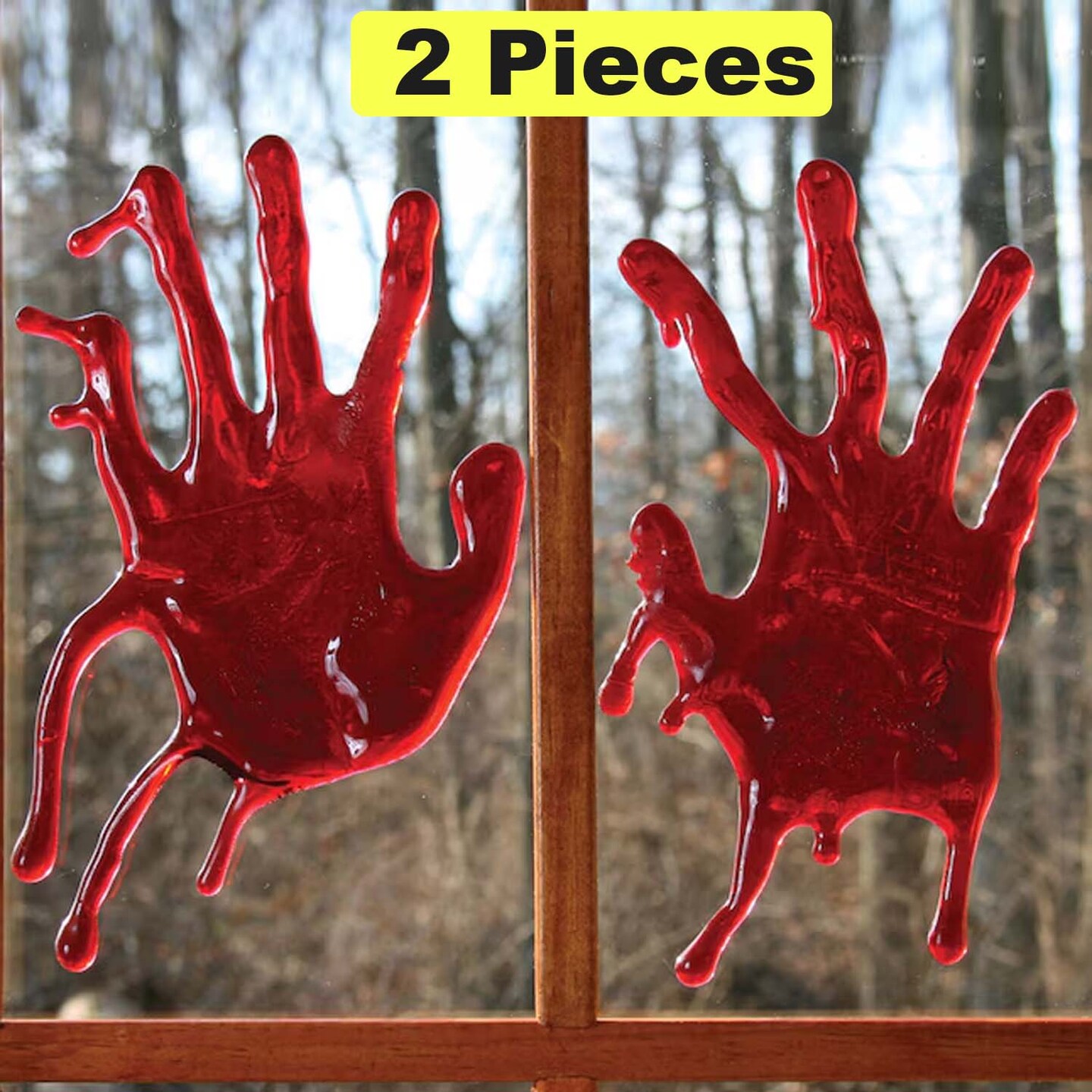Halloween 13 In Bloody Hands Window Gel Cling