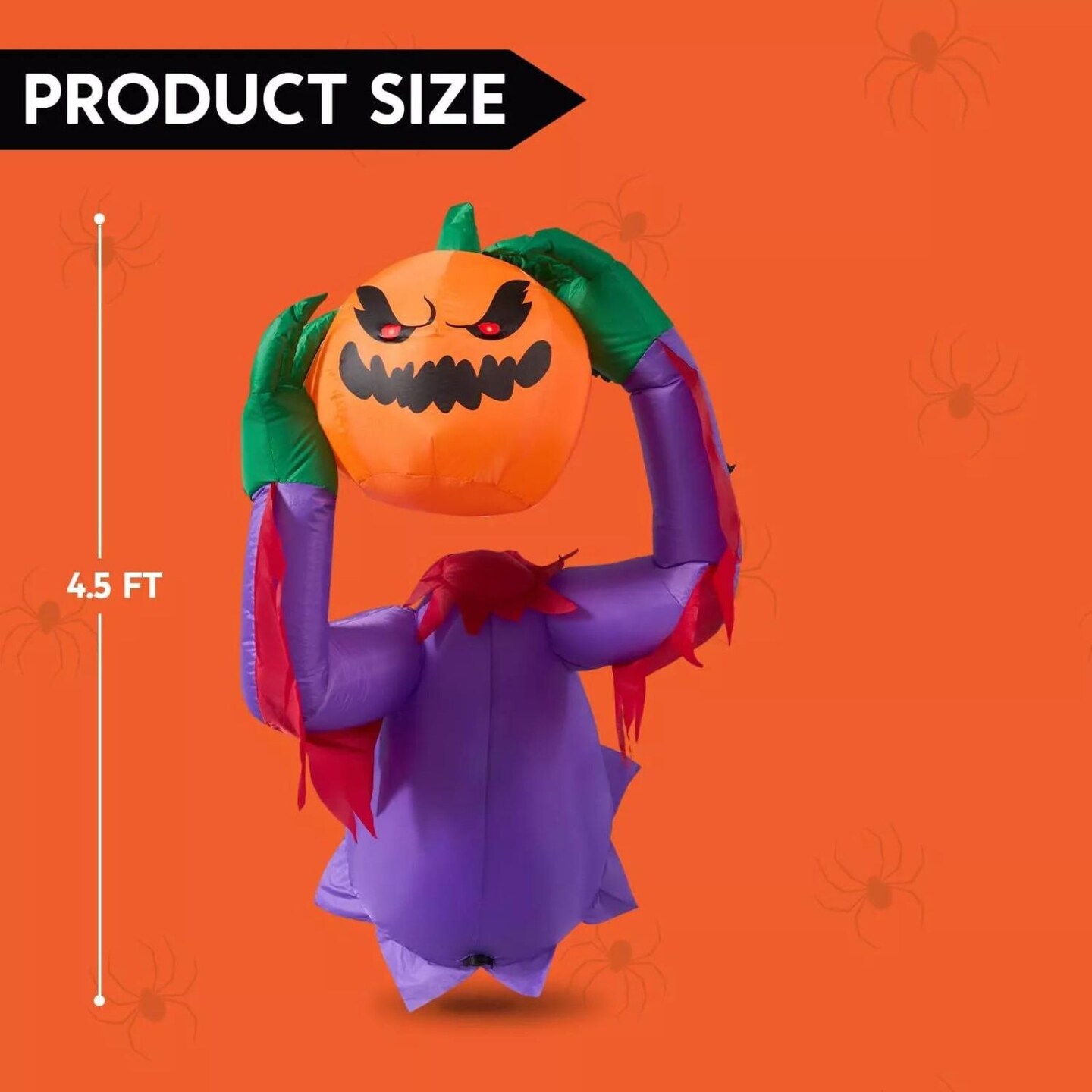 Kitcheniva 4.5 FT Halloween Inflatable Pumpkin Ghost Broke Out From Window