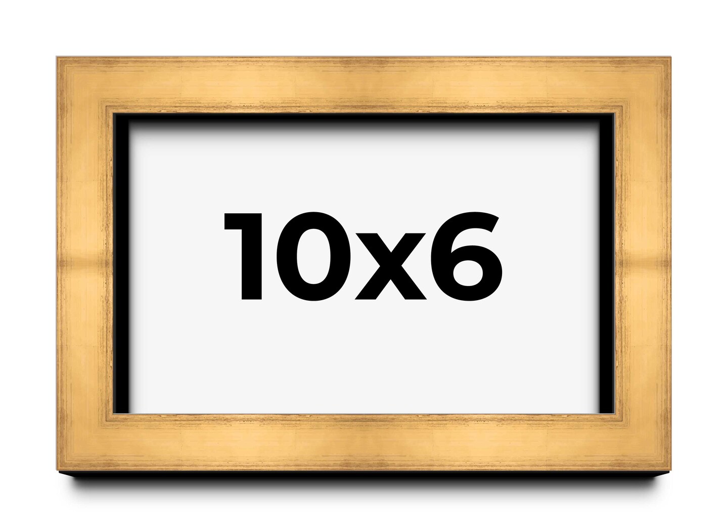Photo Size Shadow Box 1.5" Depth Gold Picture Frame - UV Acrylic, Backing, Hanging Hardware