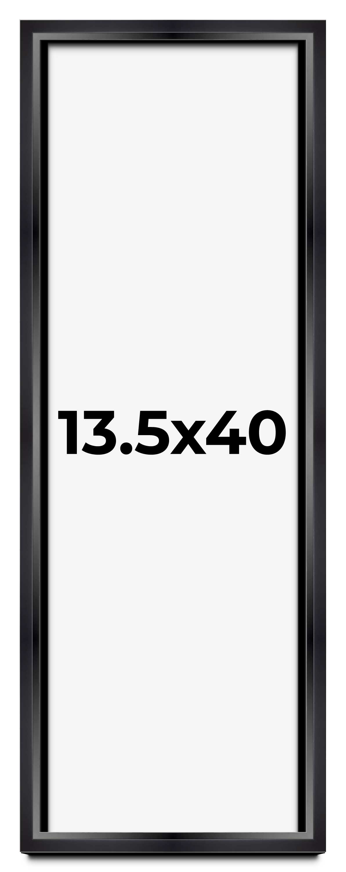 13.5x40 Minimalist Shadow Box Black Picture Frame - UV Acrylic, Backing, Hanging Hardware
