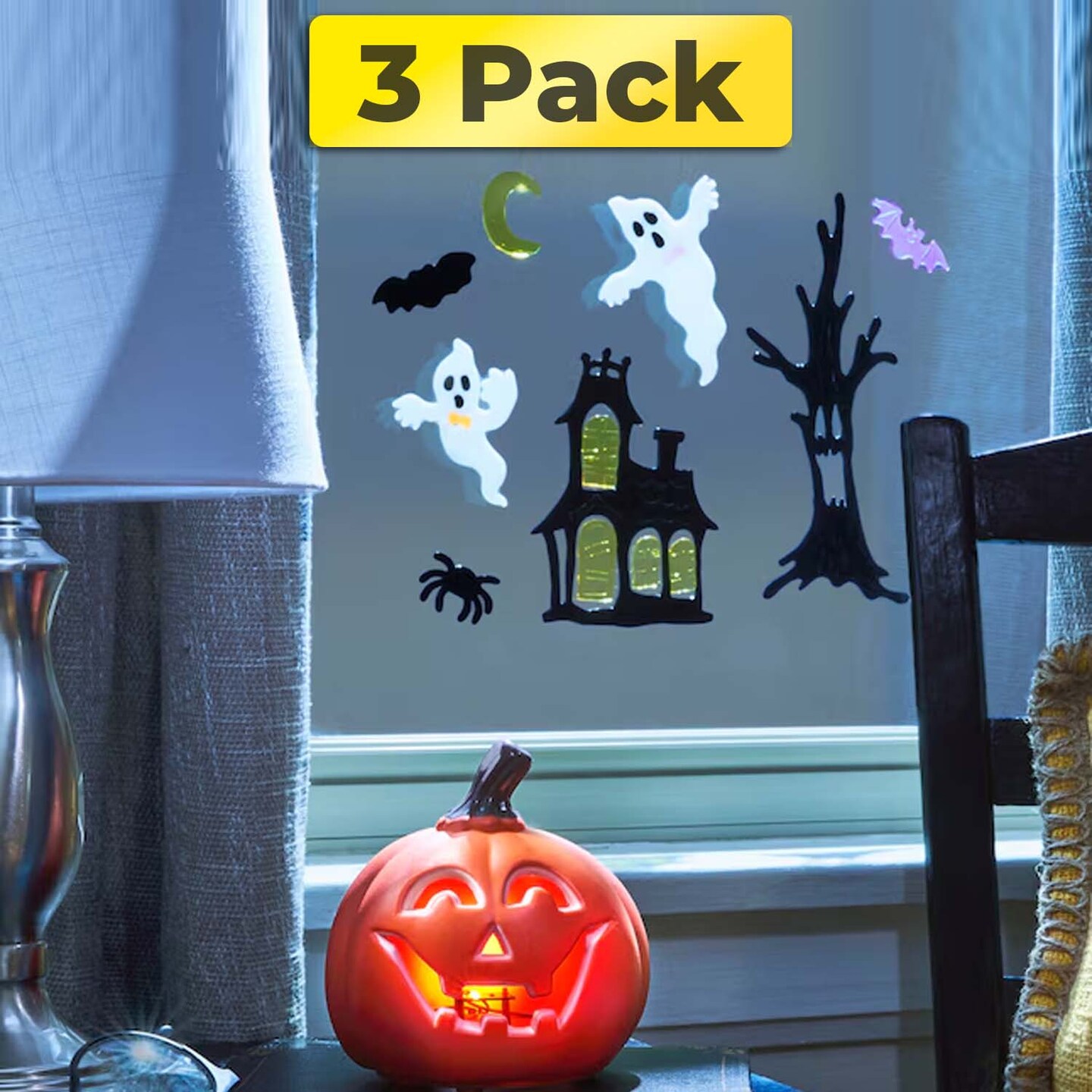 Haunted Living 12 Inch Haunted House Window Cling for Halloween