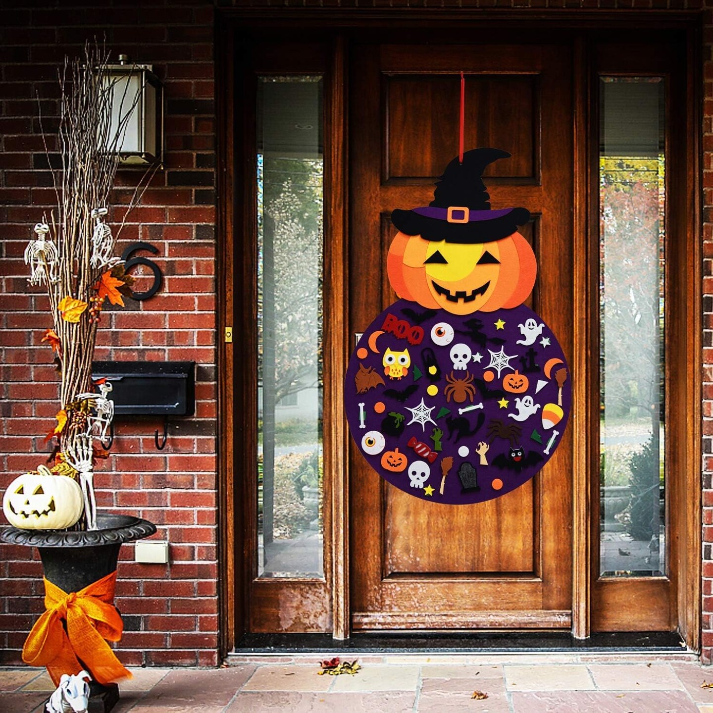 DIY Halloween Felt Pumpkin Witch Hanging Decor for Kids