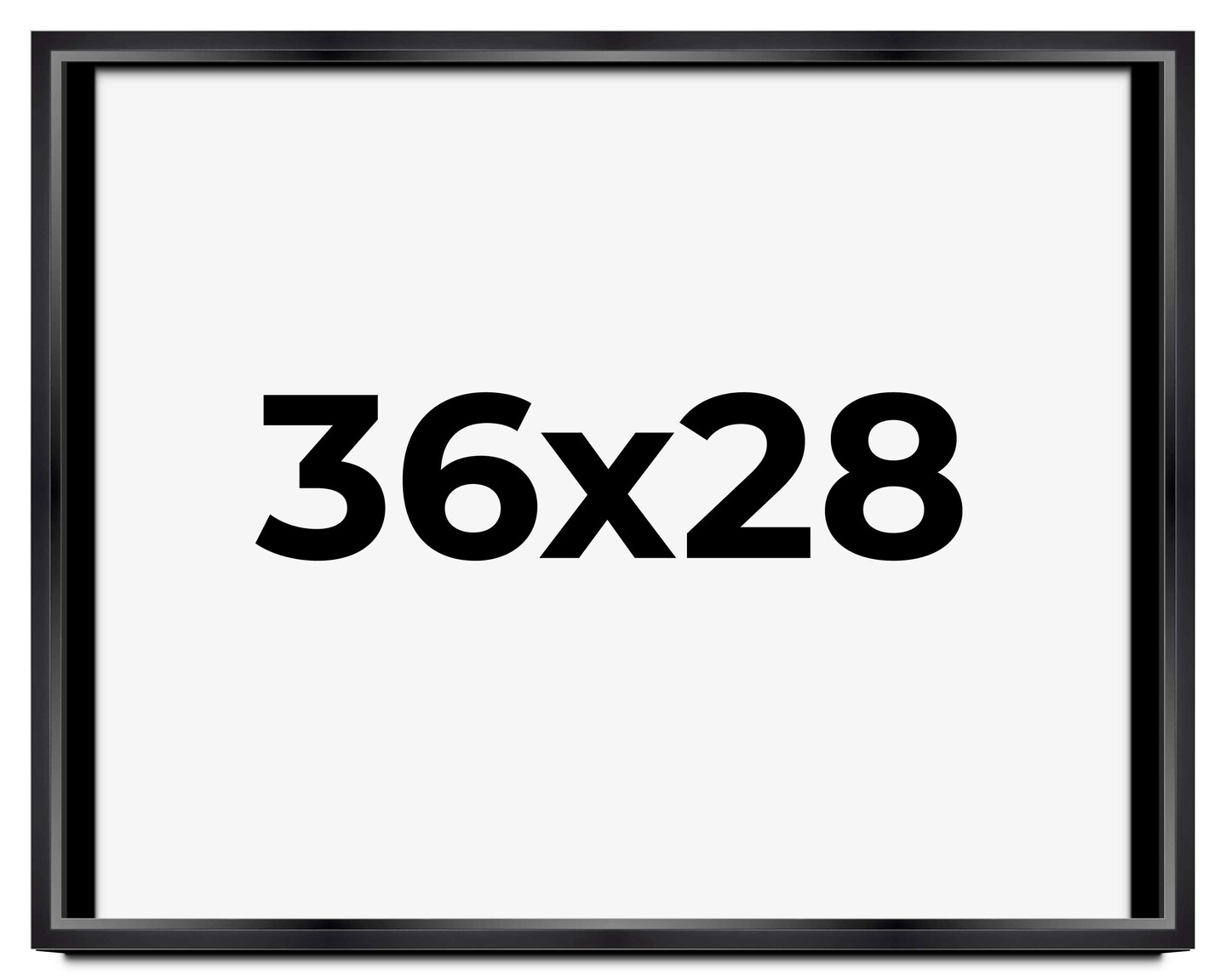 36x28 Modern Shadow Box 1.5" Depth Black Picture Frame - UV Acrylic, Backing, Hanging Hardware