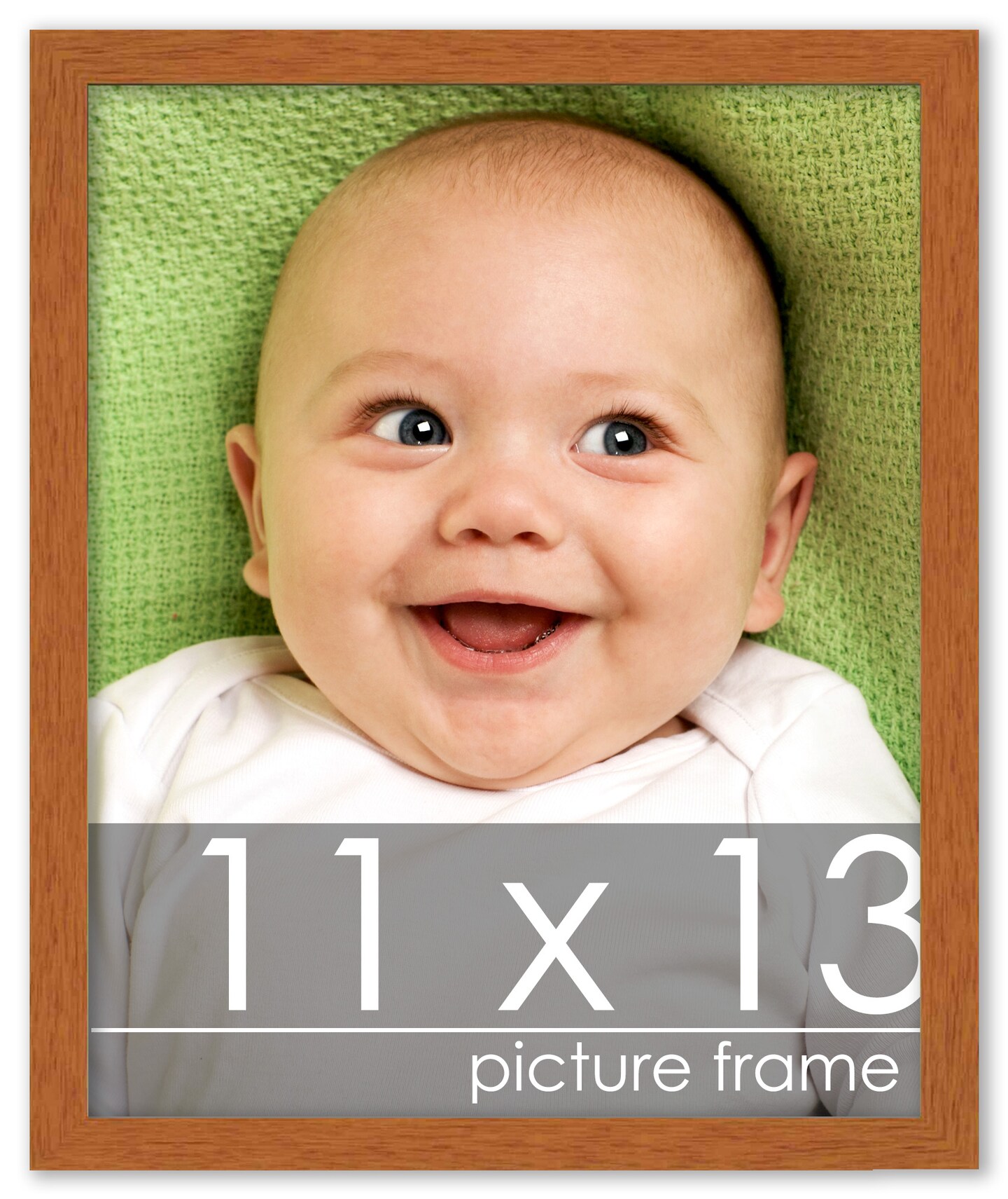Photo Size Modernist Brown Picture Frame - UV Acrylic, Foam Board Backing, Hanging Hardware
