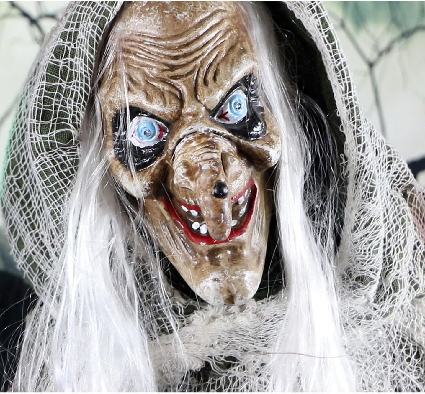 Halloween Animatronic with Touch Activated Lights and Sound, Battery Operated Indoor or Covered Outdoor Halloween Decorations, Creepy Halloween Props
