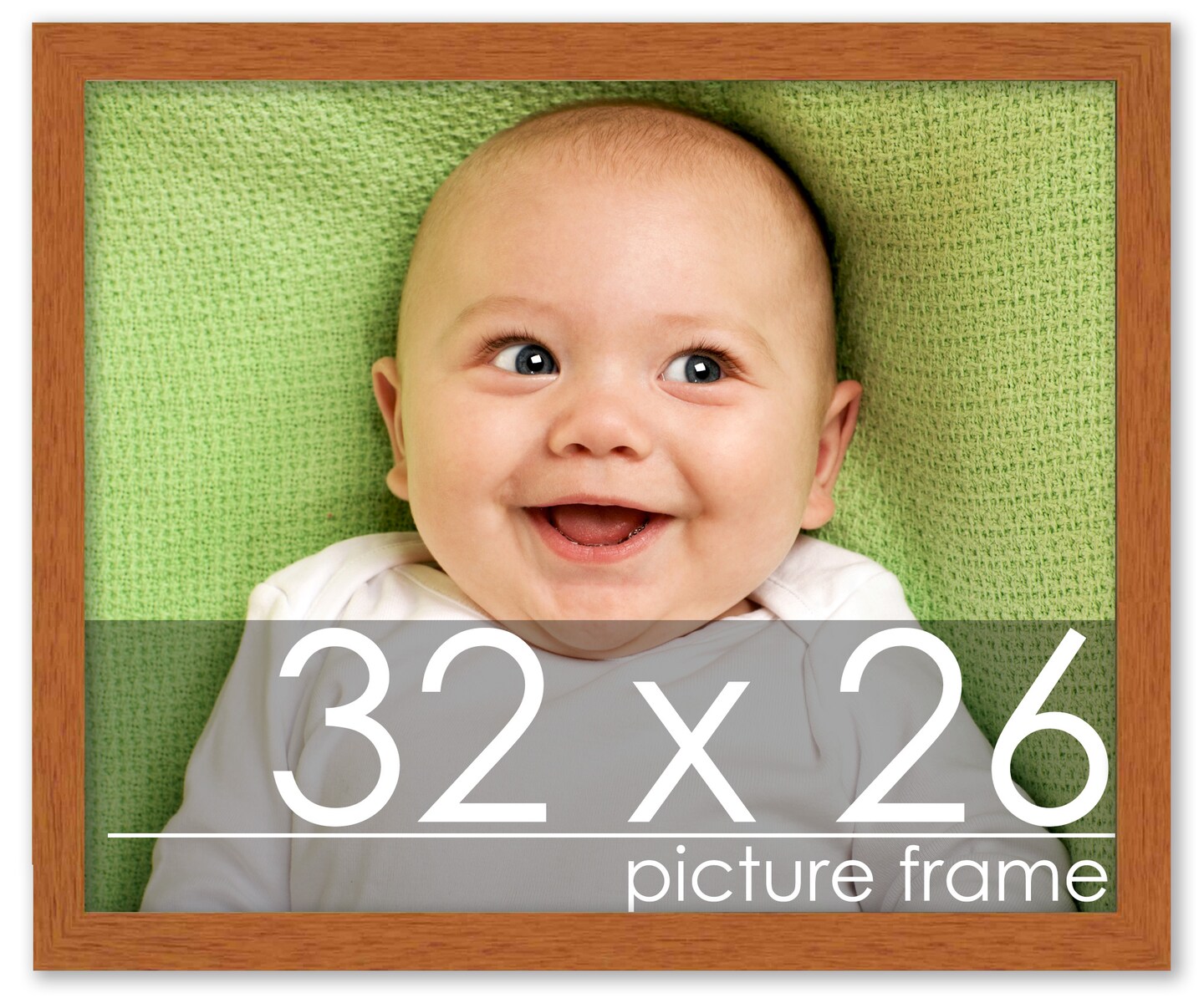 Modernist Brown Picture Frame - UV Acrylic, Backing Board, Hanging Hardware Included