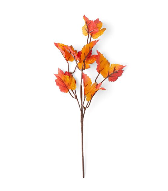 10" Orange Maple Leaves Pick (3 PCS) – Vibrant Fall Floral Accent
