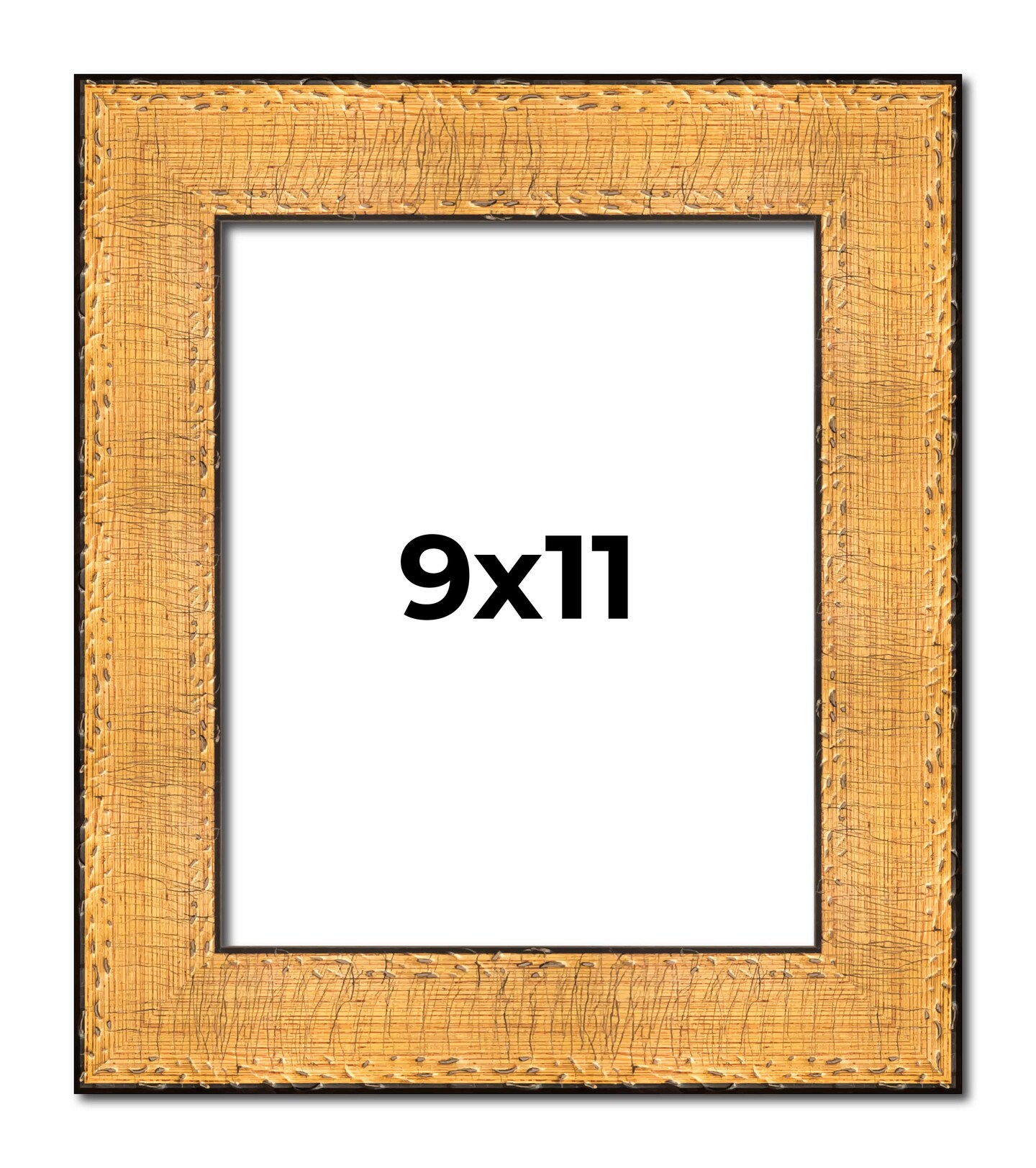 Photo Size Embellished Gold Picture Frame - UV Acrylic, Foam Board Backing, Hanging Hardware