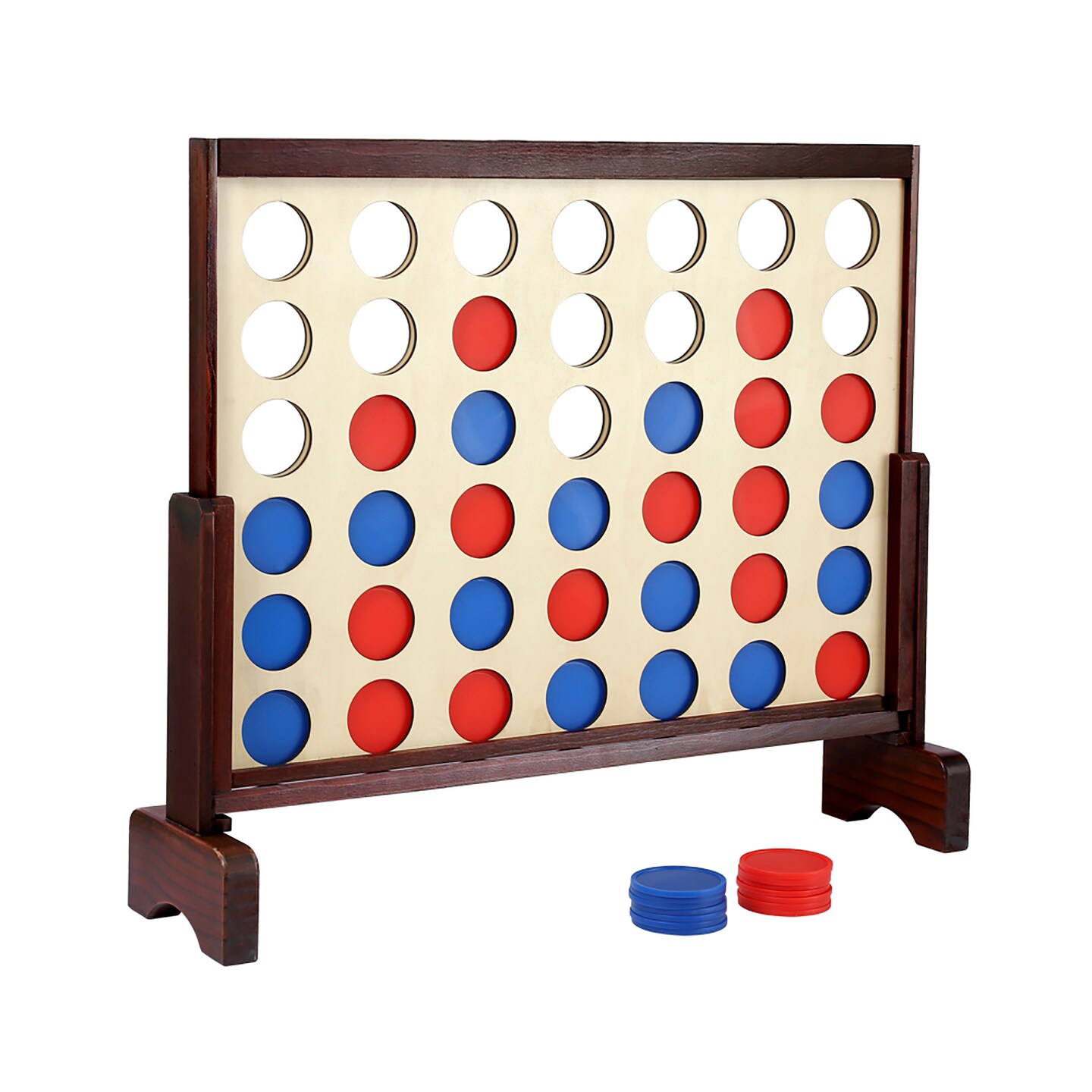 Trimate Wooden Giant Connect 4 Game for Outdoor and Indoor Use, 42 Pieces