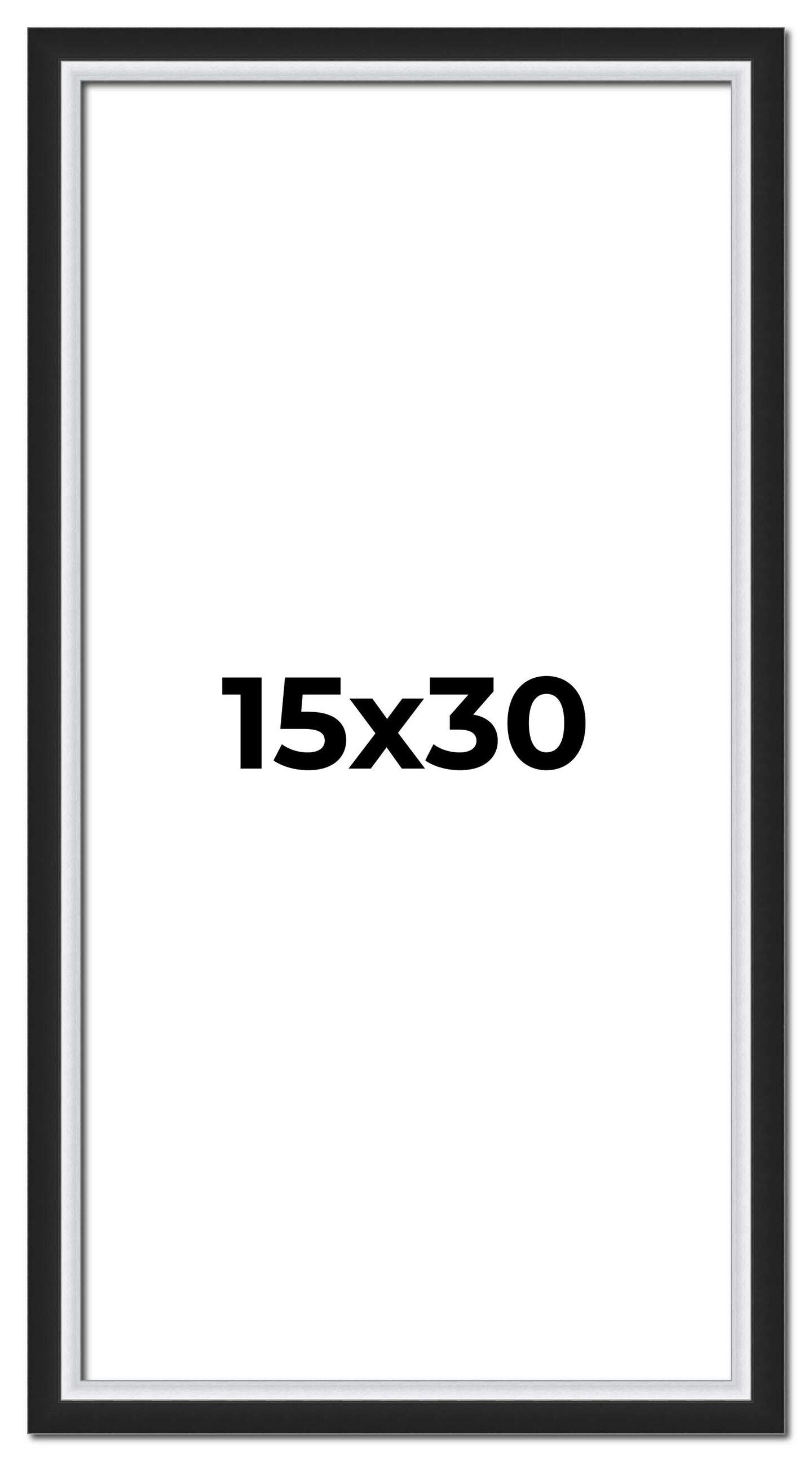 Panoramic Flat Silver Picture Frame - UV Acrylic, Foam Board Backing, Hanging Hardware