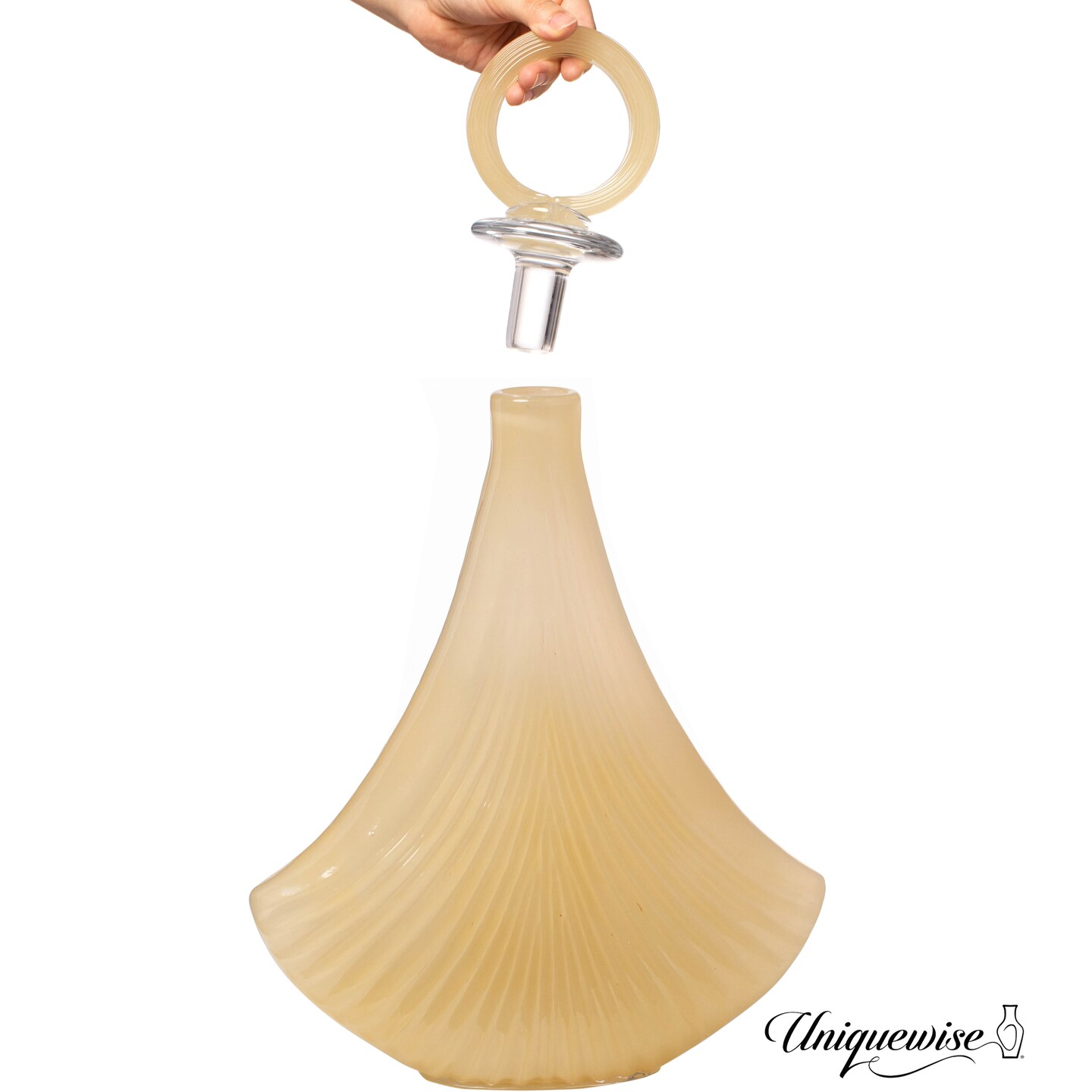 Unique 20-Inch and 16-Inch Decanter-Inspired Glass Vases - Ideal Centerpieces for Entryway Tables, Dining Tables, Living Room, and Kitchen Counters - Modern, Bohemian, and Farmhouse Style Decoration