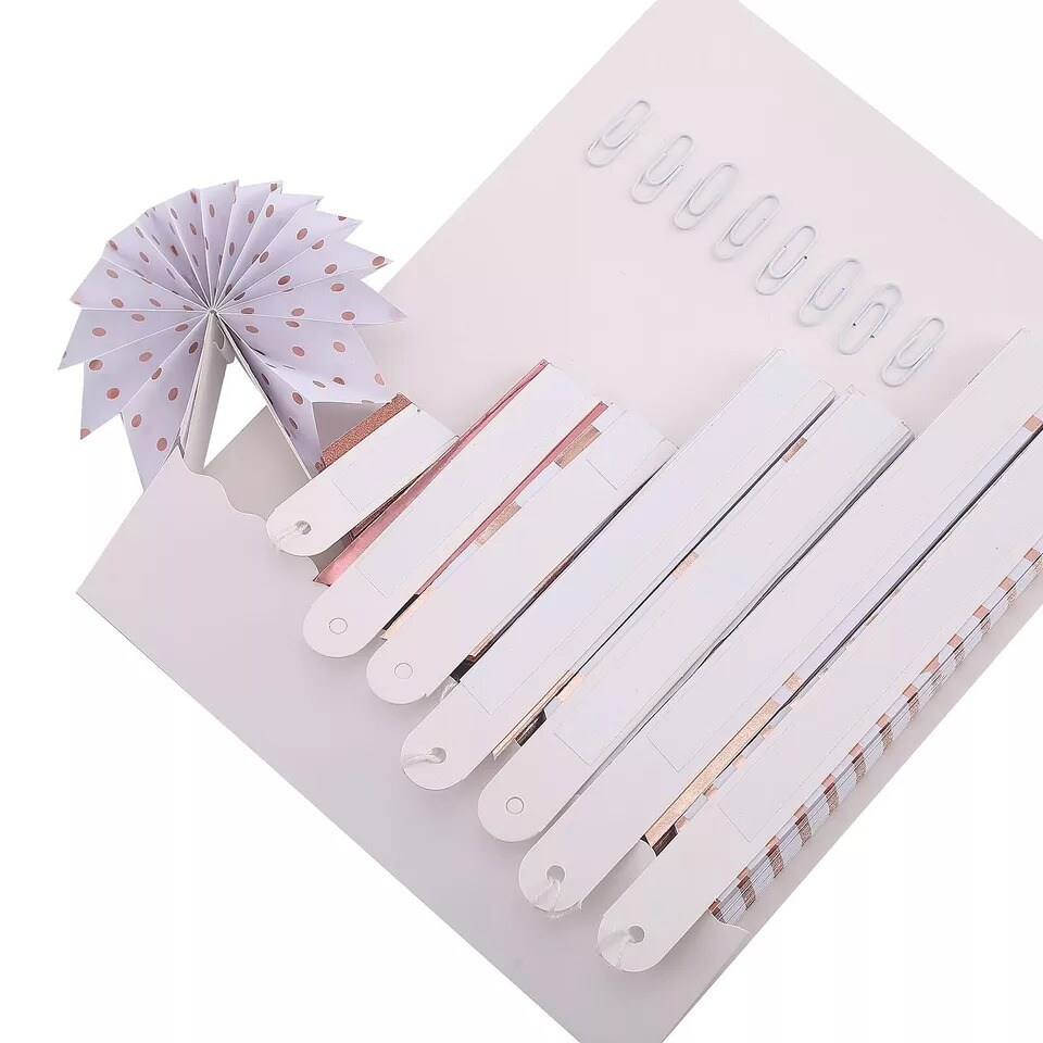 8 pcs Gold and Rose Gold Paper Fans Wall Backdrop Wedding Party Home Decorations