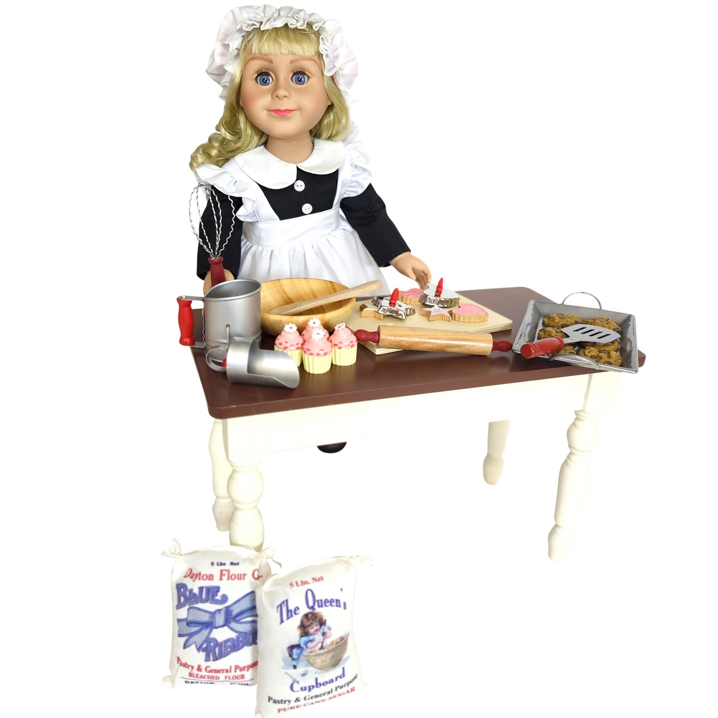 The Queen&#x27;s Treasures 18 Inch Doll 1900s Kitchen Maid Outfit and Accessories Set
