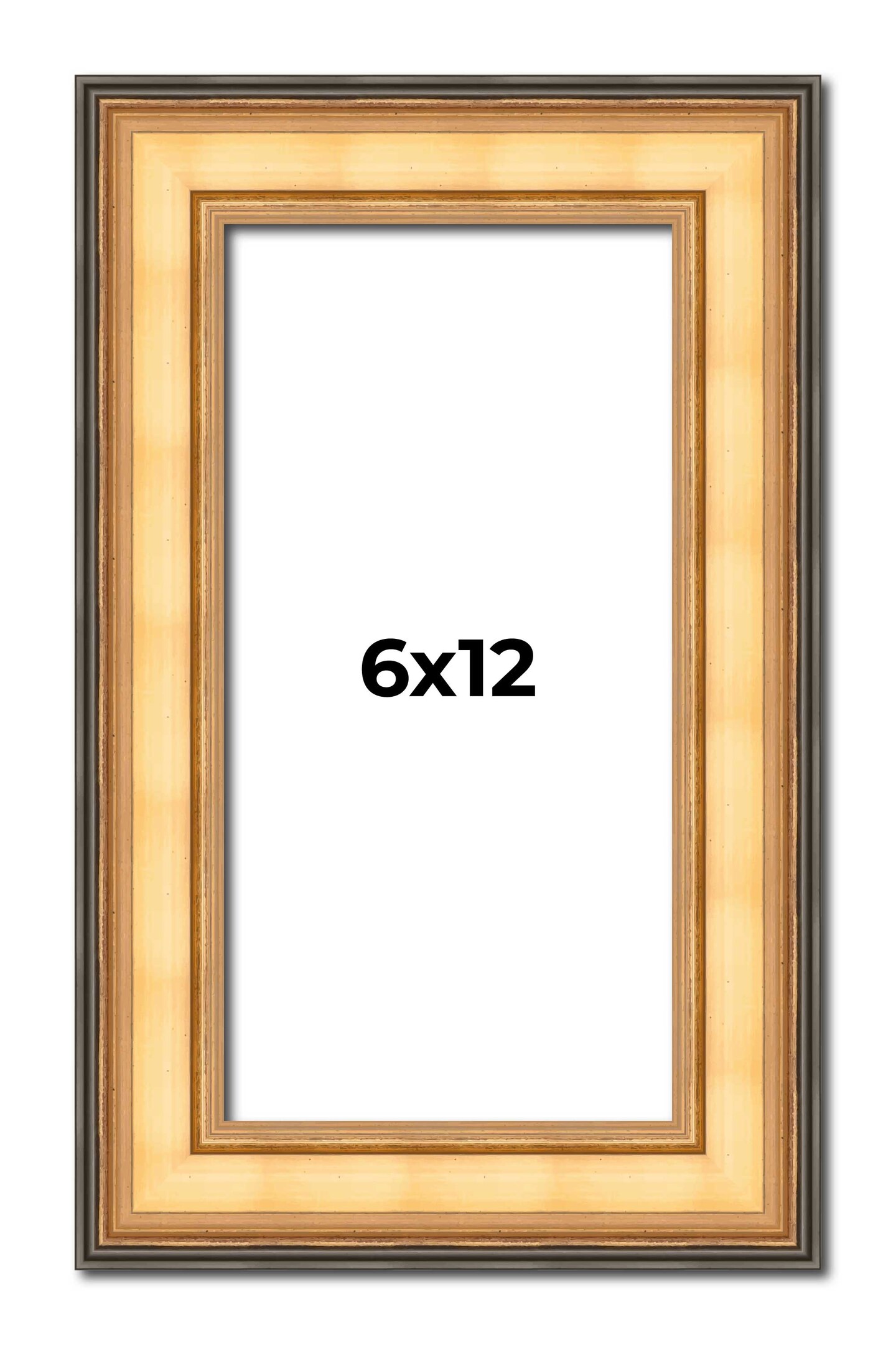 Panoramic Traditional Gold Picture Frame - UV Acrylic, Foam Board Backing, Hanging Hardware