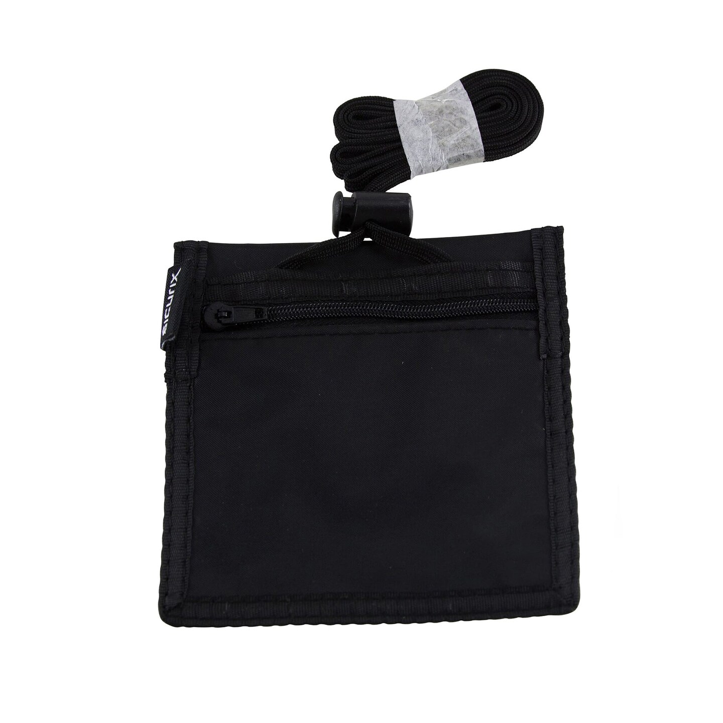 ID Neck Pouch Badge Holder, Horizontal, Adjustable Cord, 4&#x22; x 2-1/4&#x22; Insert, Black, Pack of 6