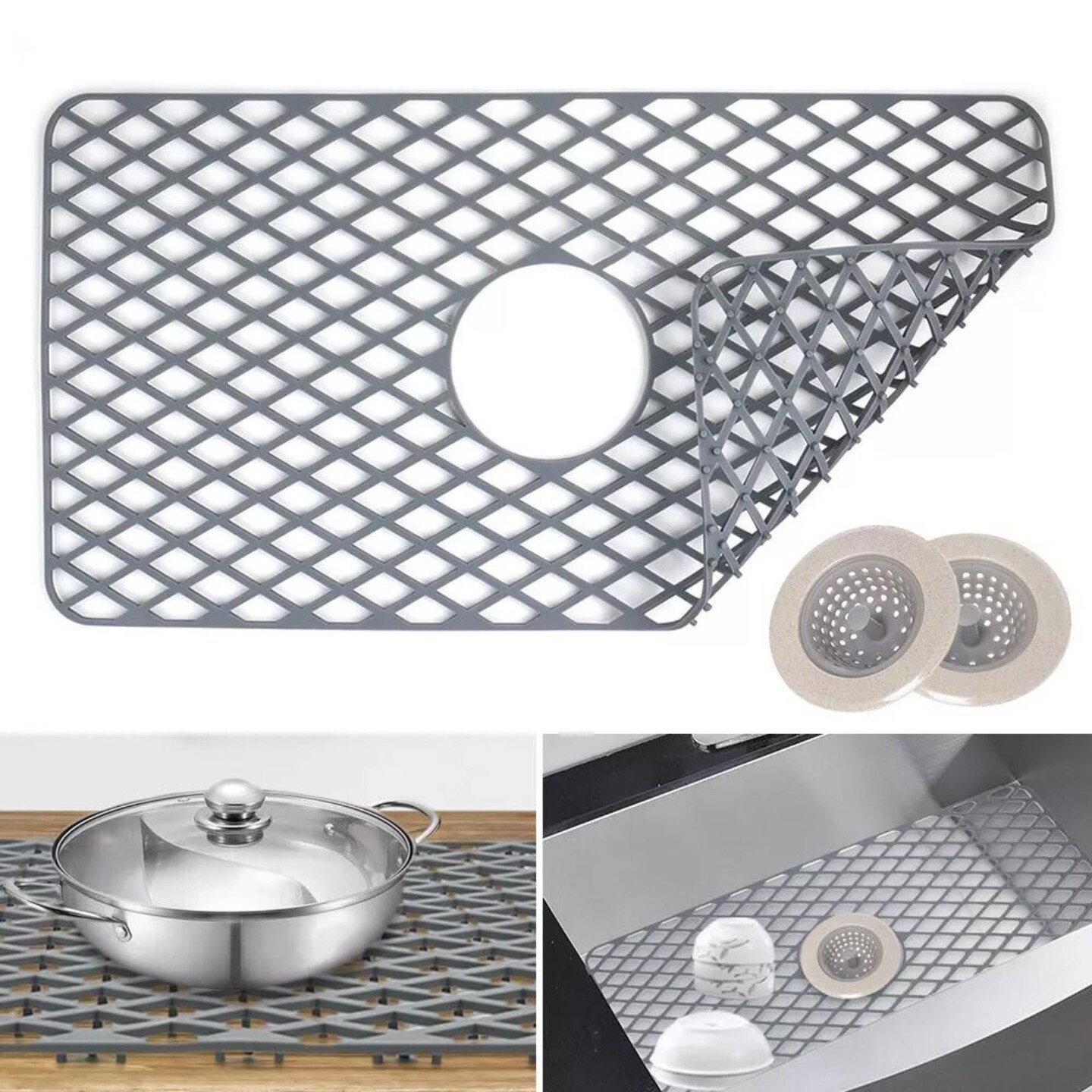 Kitcheniva Silicone Non-Slip Kitchen Sink Protector 24.8&#x22;