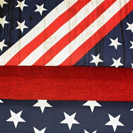 Upstate Fabrics Outdoor/Indoor Fabric Americana Collection - Red, White and Blue, Stars and Stripes (UV Resistant  | Water Repellant | Tear Resistant | Stain Resistant | List Price Is Per Yard)