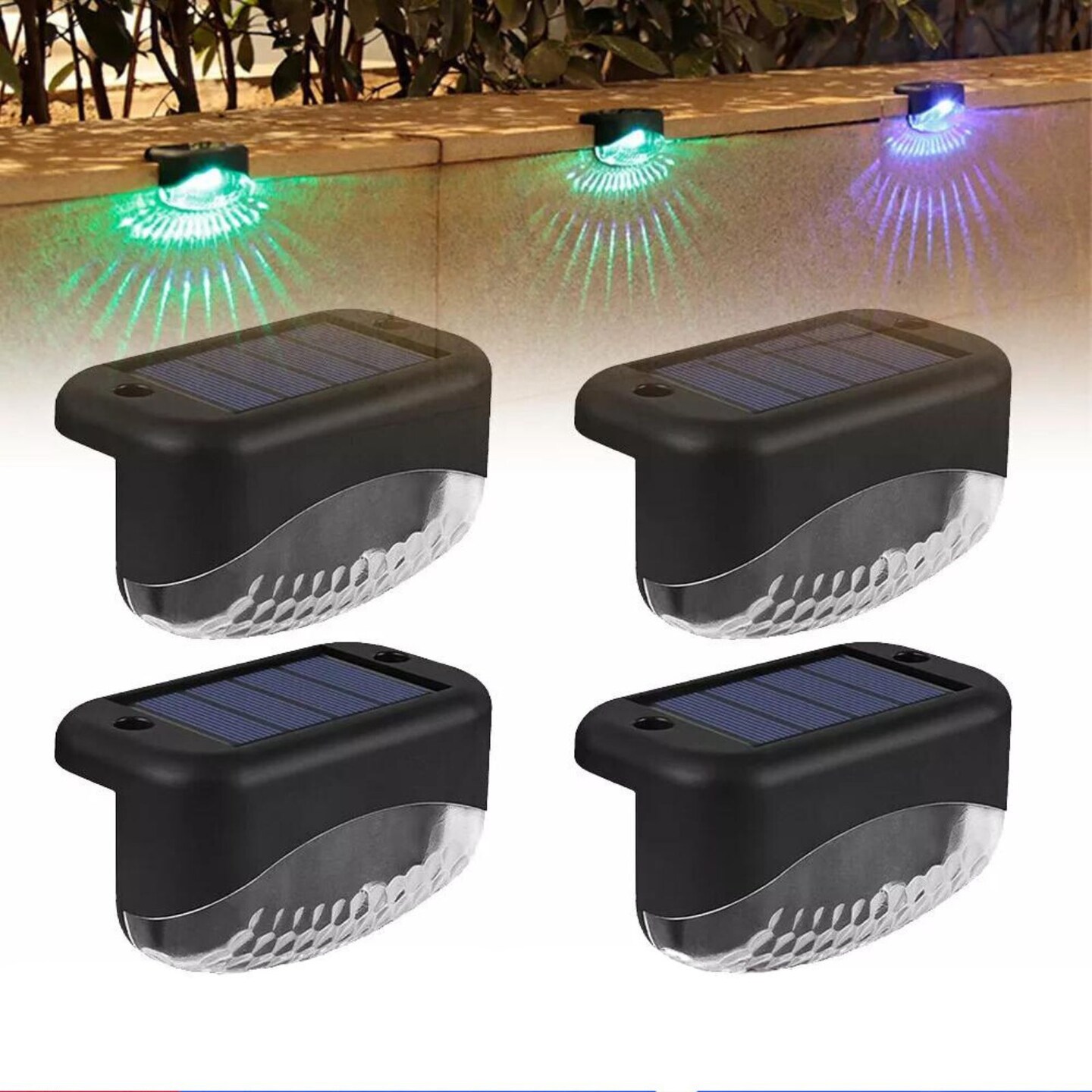 Kitcheniva Solar LED Stairs Lights Multicolor 4 Pcs