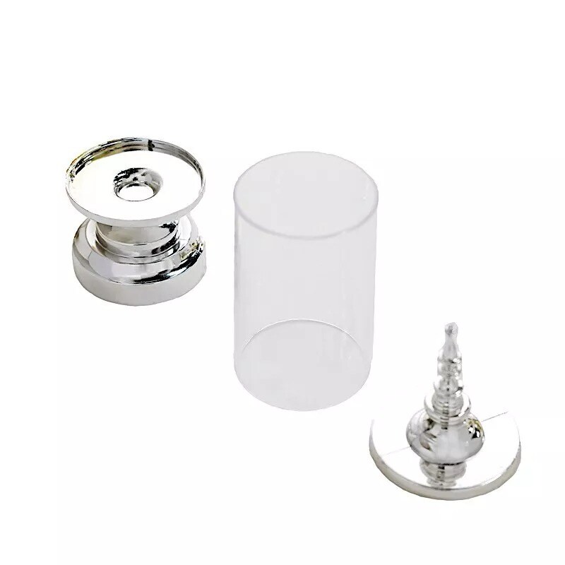 6 Silver Clear 7" tall Mini Jars with Lids Favor Holders Party Events Supplies