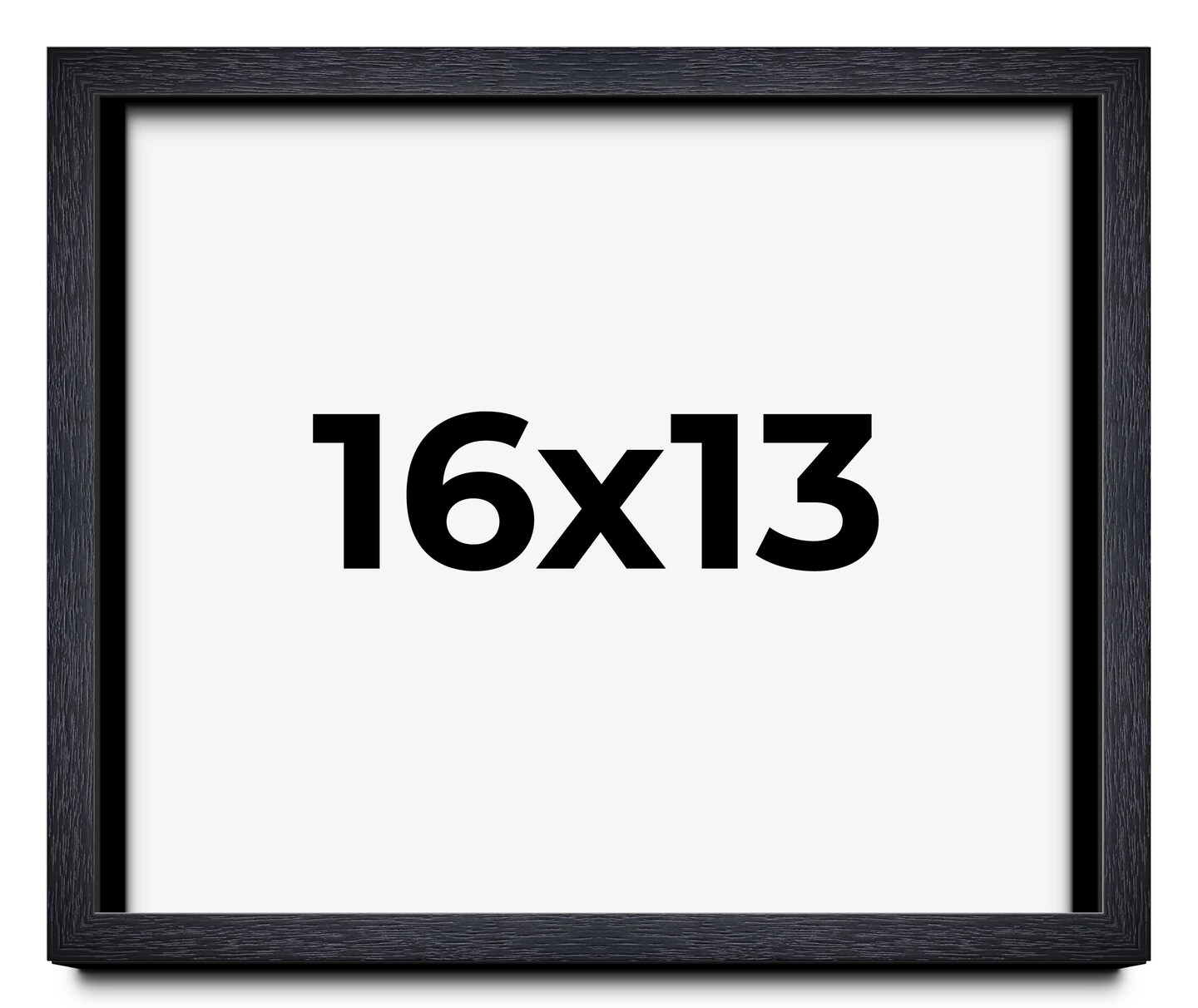 16x13 Shadow Box 1" Depth Black Picture Frame - UV Acrylic, Backing, Hanging Hardware