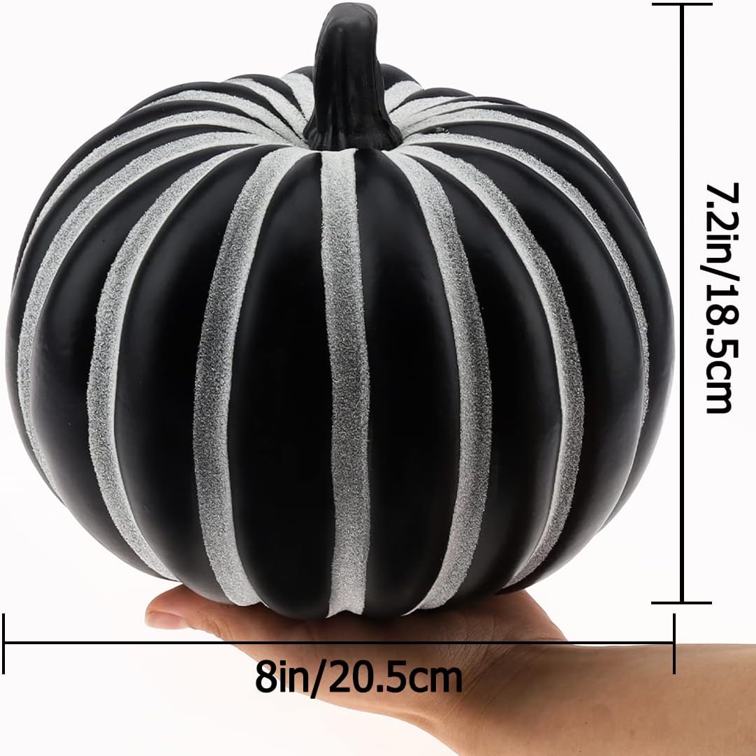 Black Craft Pumpkins Decorating Plastic Indoor Halloween Decor Thanksgiving Party Favors Fall Farmhouse