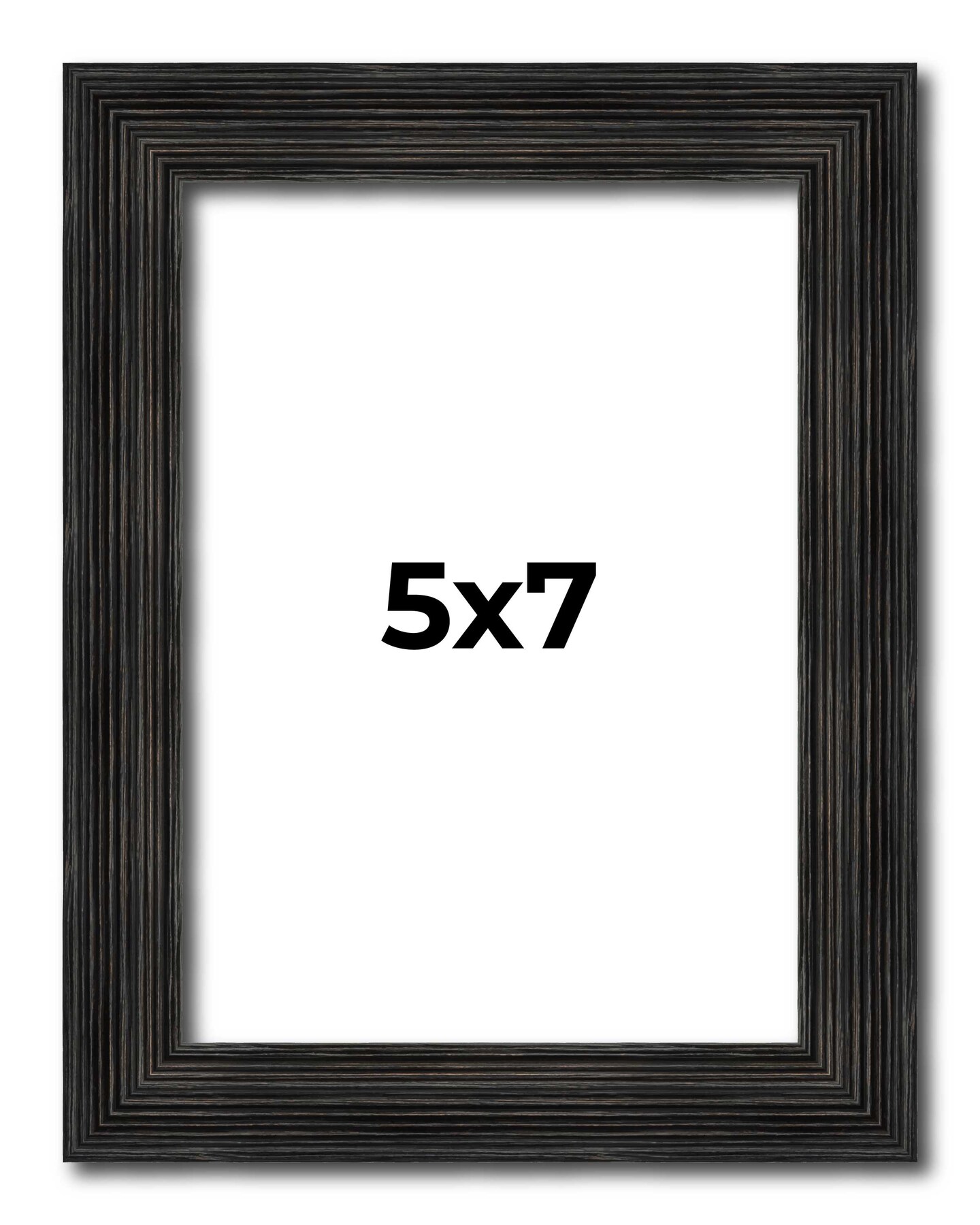 5x7 Thin Barnwood Picture Frame with UV-Resistant Acrylic &#x26; Acid Free Backing, Available in 2 Paint Finishes - Grey and Black