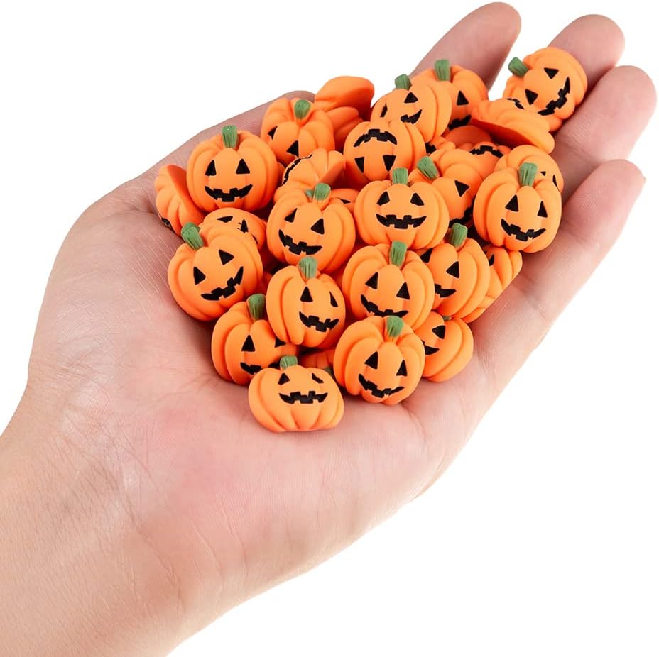 50PCS Resin Mini Ghost Pumpkin Halloween