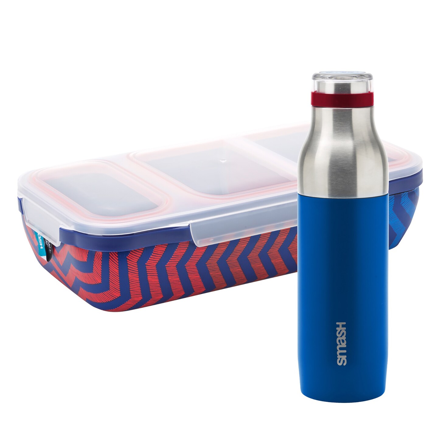 Bento Switch Up lunch box with Bottle. Leakproof with adjustable dividers and 16.9 fl oz Bottle. BPA free, dishwasher safe. Durable, food grade stainless steel. Color/print Graident.