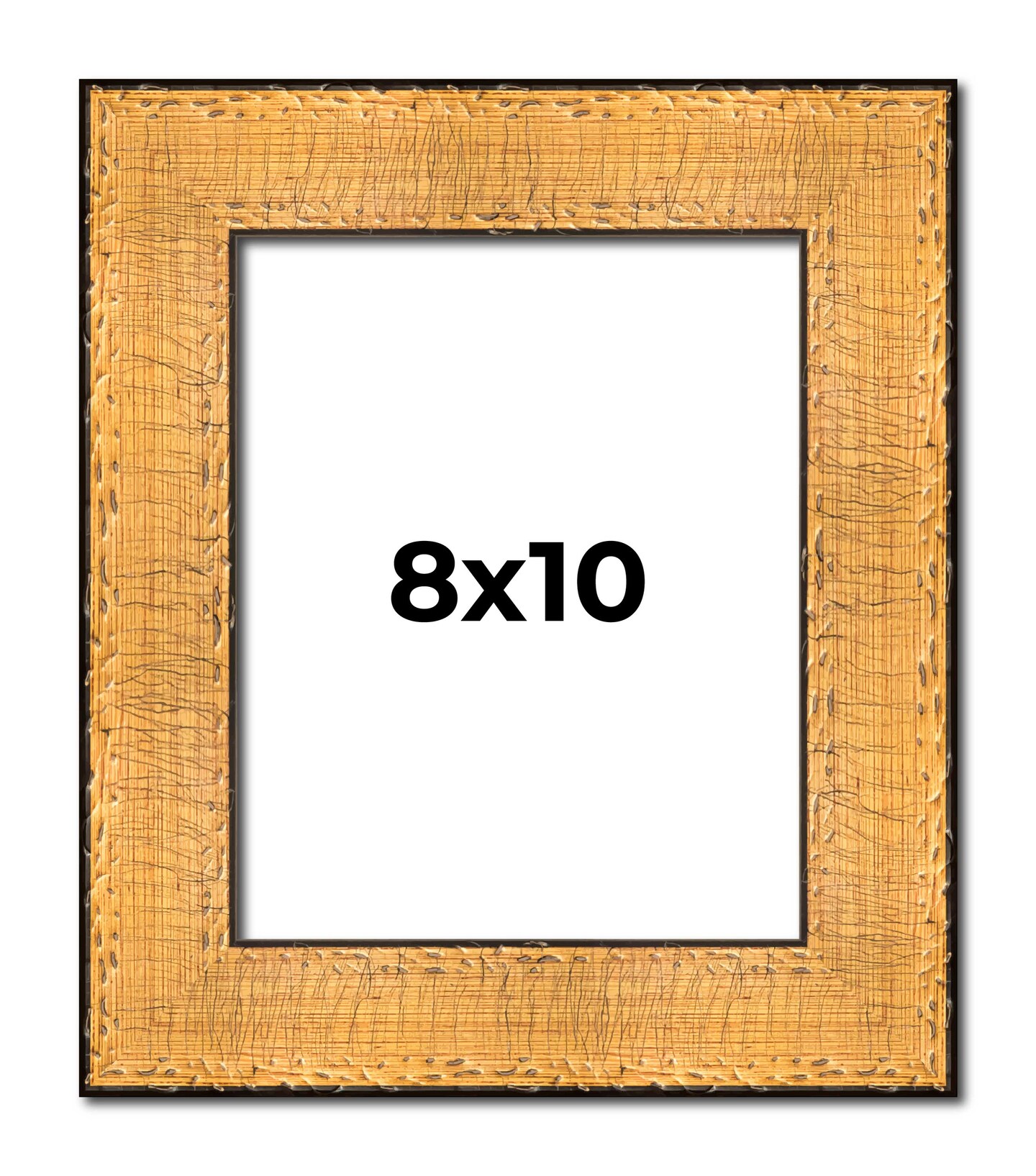 8x10 Embellished Gold Picture Frame - UV Acrylic, Foam Board Backing, Hanging Hardware