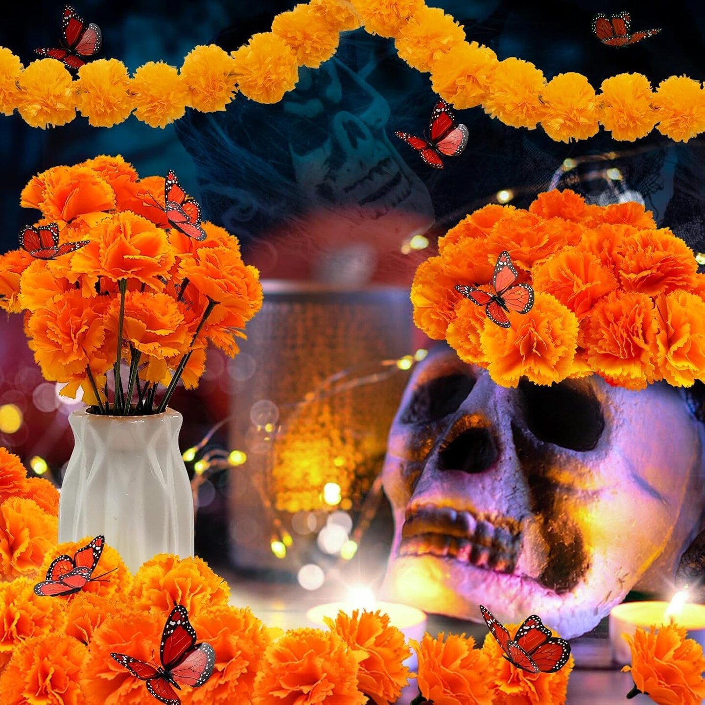 66pcs Day of The Dead Decorations Set