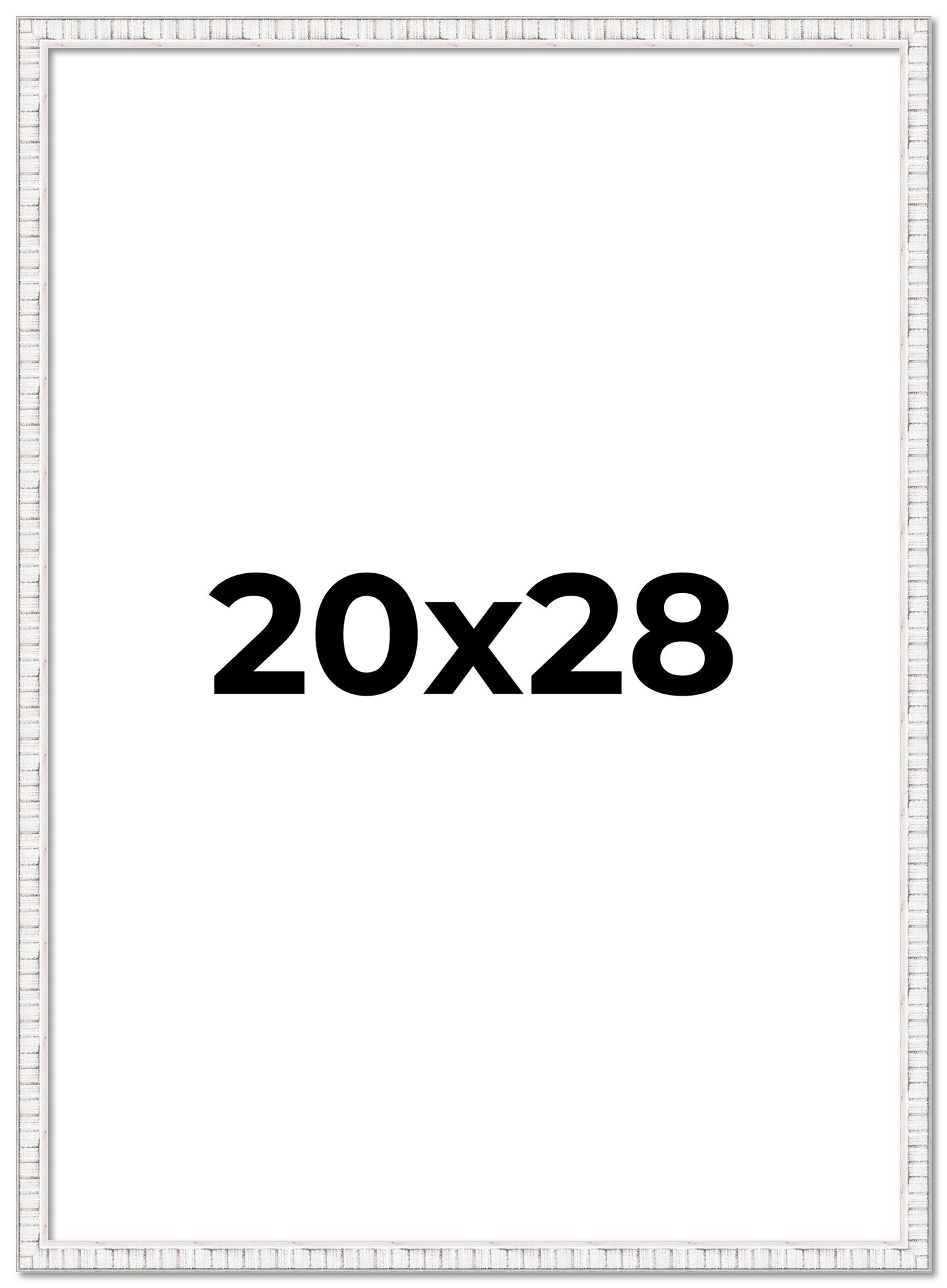 Textured White Picture Frame - UV Acrylic, Foam Board Backing, Hanging Hardware