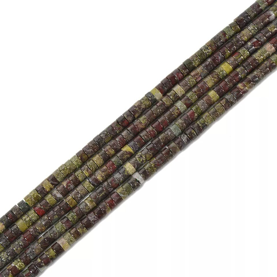 Natural Dragon Bloodstone Heishi Disc Beads Size 2x4mm 15.5'' Strand