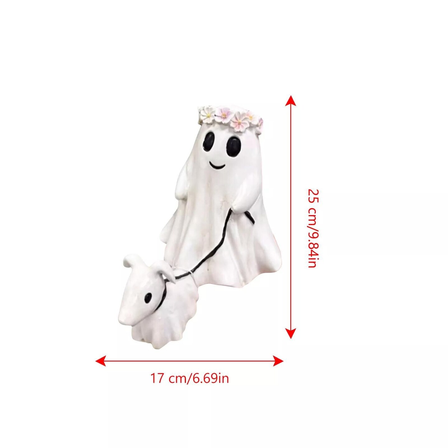 Kitcheniva Halloween Spooky Ghost Walking Dog Statue