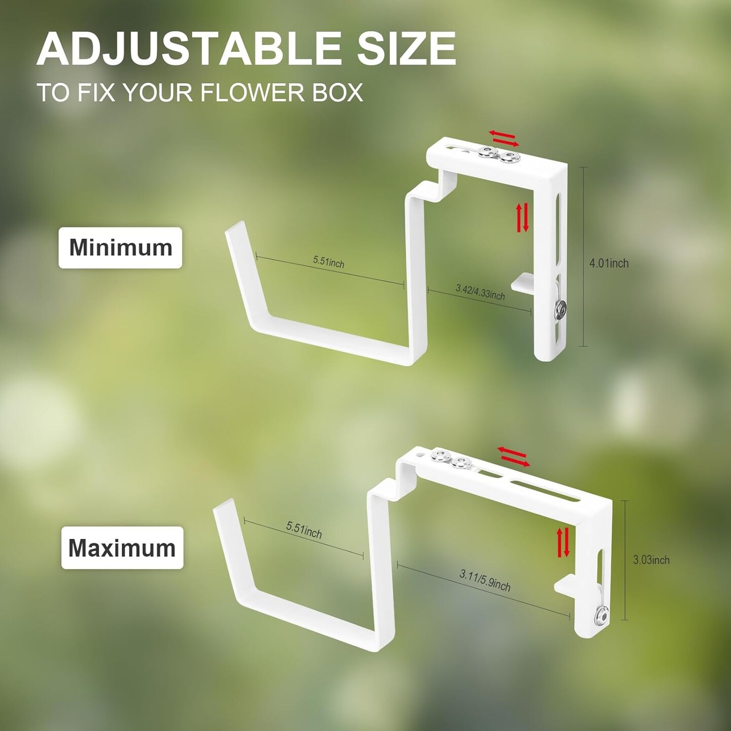 4PCS Railing Planter Box Window Boxes Planters with Flower Box Brackets, 17’’ Rectangle Balcony Deck Railing Hanging Planters for Outdoor Fence Garden Patio Plants