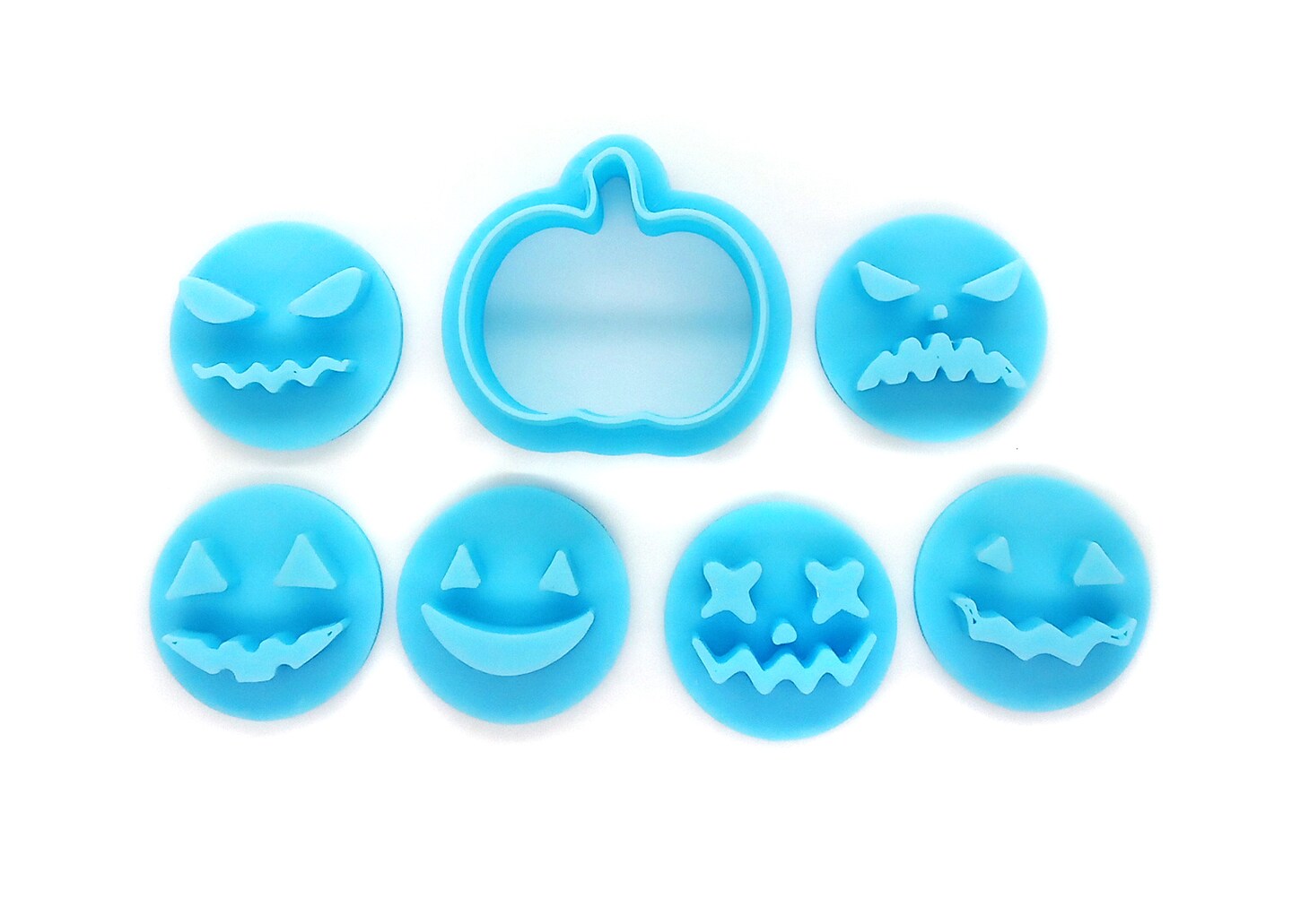 Pumpkin Clay Cutter with Face Carving Stamps, 7 Jack-O-Lantern Cutters, Adorabilities