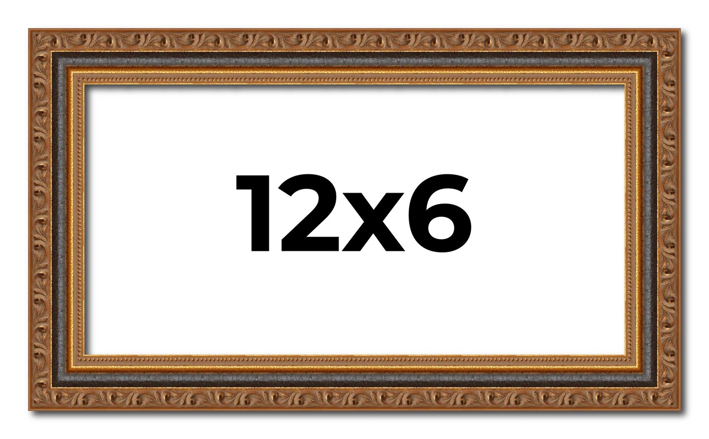 12x6 Classic Gold Picture Frame - UV Acrylic, Foam Board Backing, Hanging Hardware
