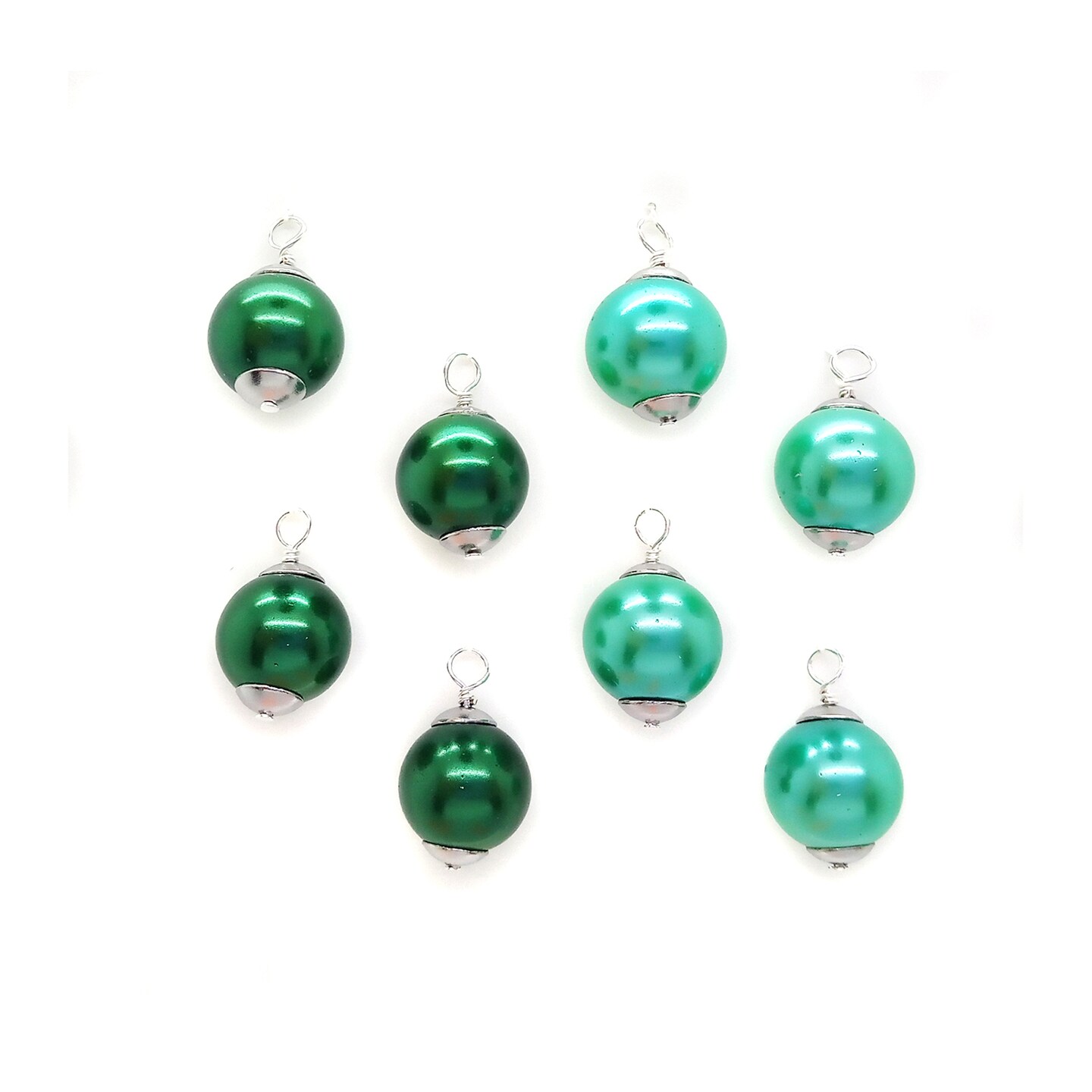 Mini Glass Ornaments, 8 pc, Solid Color Miniature Christmas Baubles for Dollhouses, Adorabilities