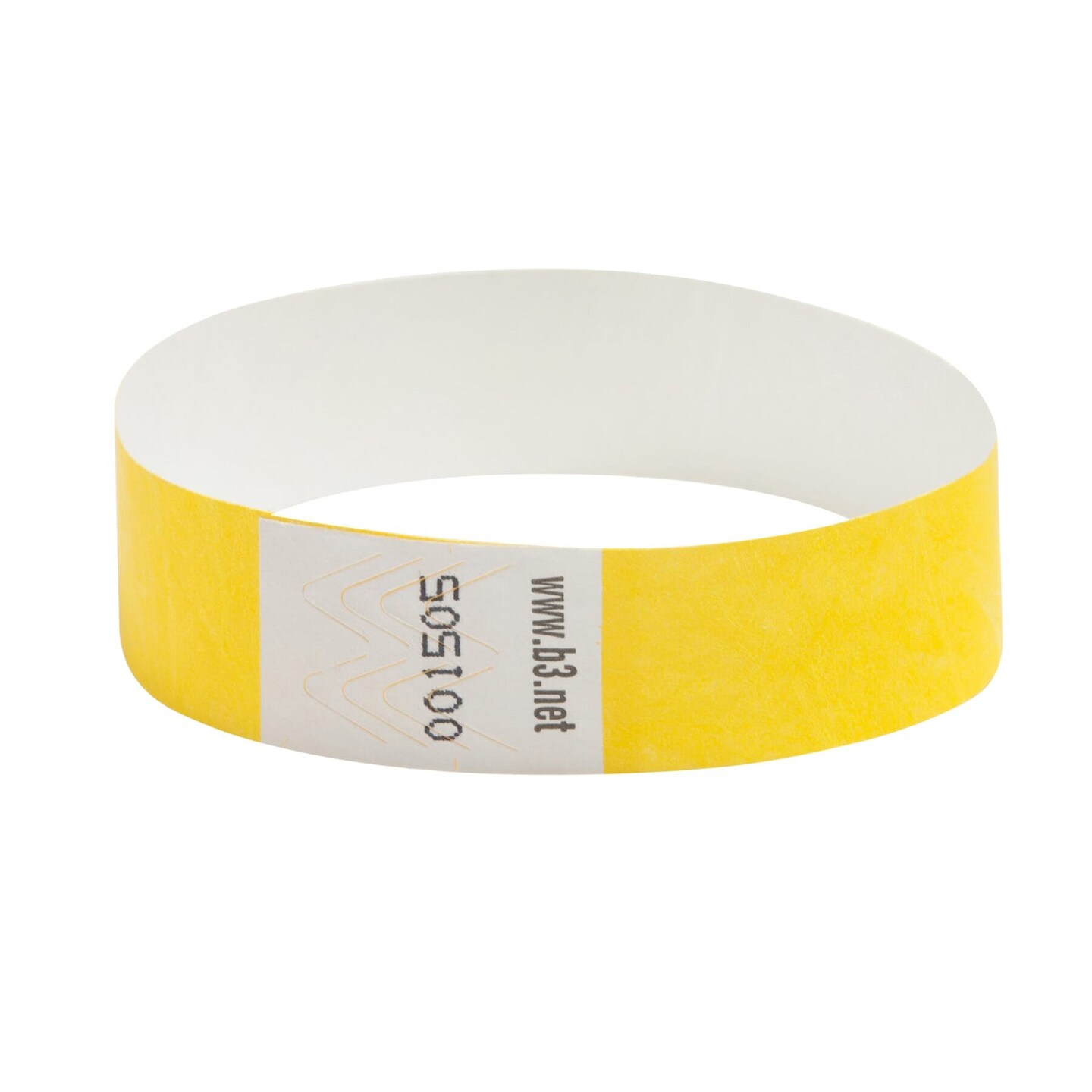 Sequentially Numbered Security Wristbands, 3/4&#x22;, Yellow Pack of 100