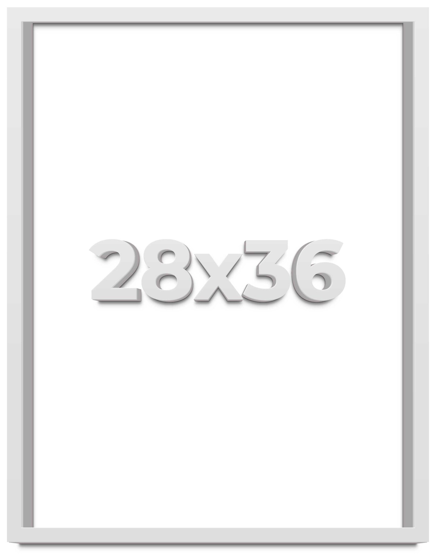 28x36 Minimalist Shadow Box Picture Frame with UV-Resistant Acrylic &#x26; Acid Free Backing, Available in 5 Finishes - Black, Brown, Gold, Silver, White