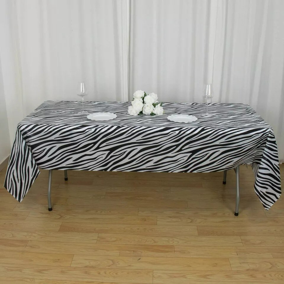5 Assorted 54&#x22; x 108&#x22; Plastic Tablecloths Animal Safari Designs Party Events