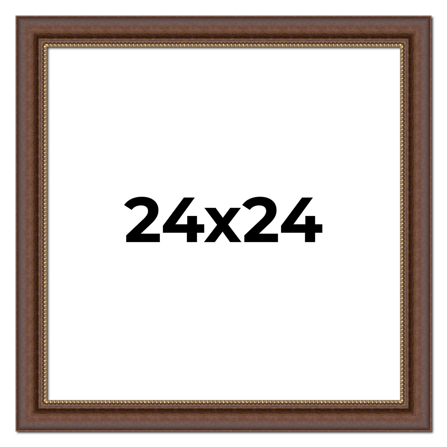 Square Traditional Brown Picture Frame - UV Acrylic, Foam Board Backing, Hanging Hardware