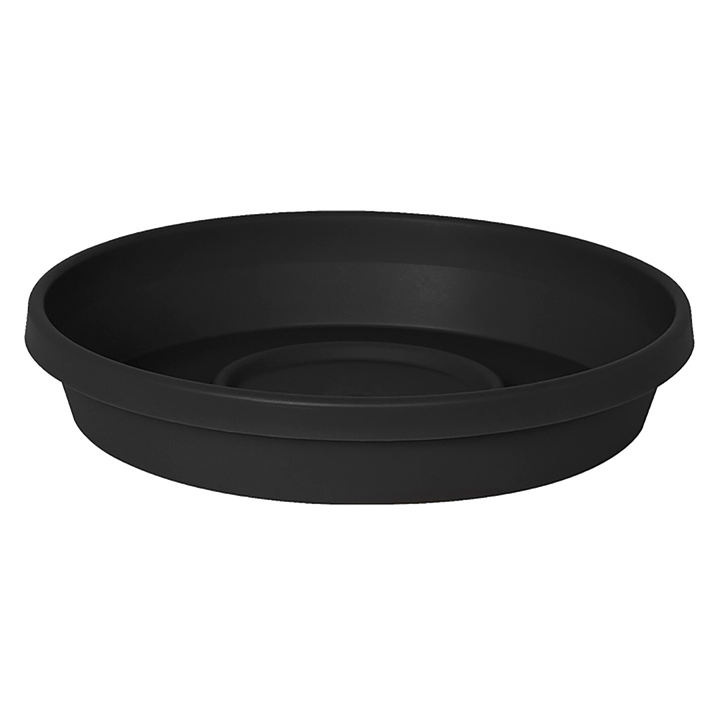 Bloem Terra Pot Round Drain Saucer: 24" - Black - Tray For 17-24", Matte Finish, Durable Resin, Ribbed Bottom, For Indoor and Outdoor Use, Gardening, Planter Not Included