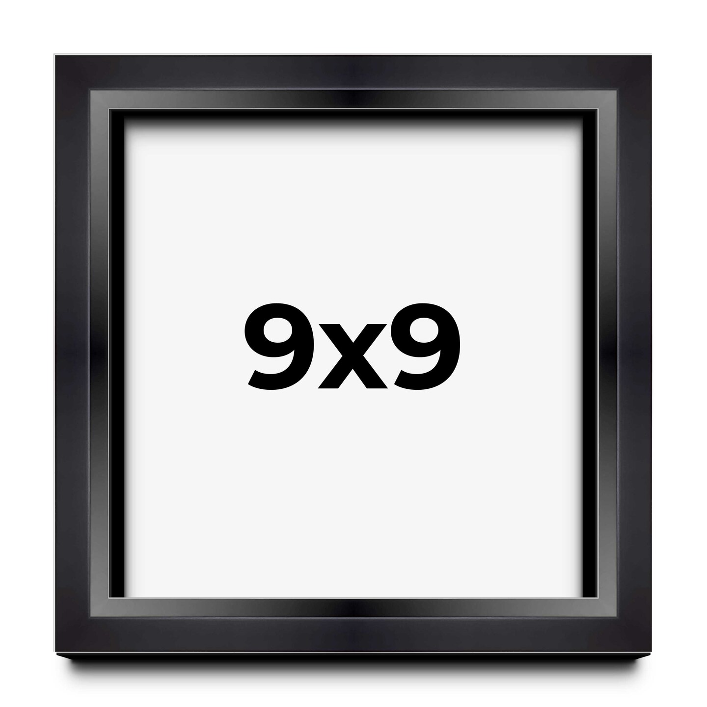 Square Minimalist Shadow Box Black Picture Frame - UV Acrylic, Backing, Hanging Hardware