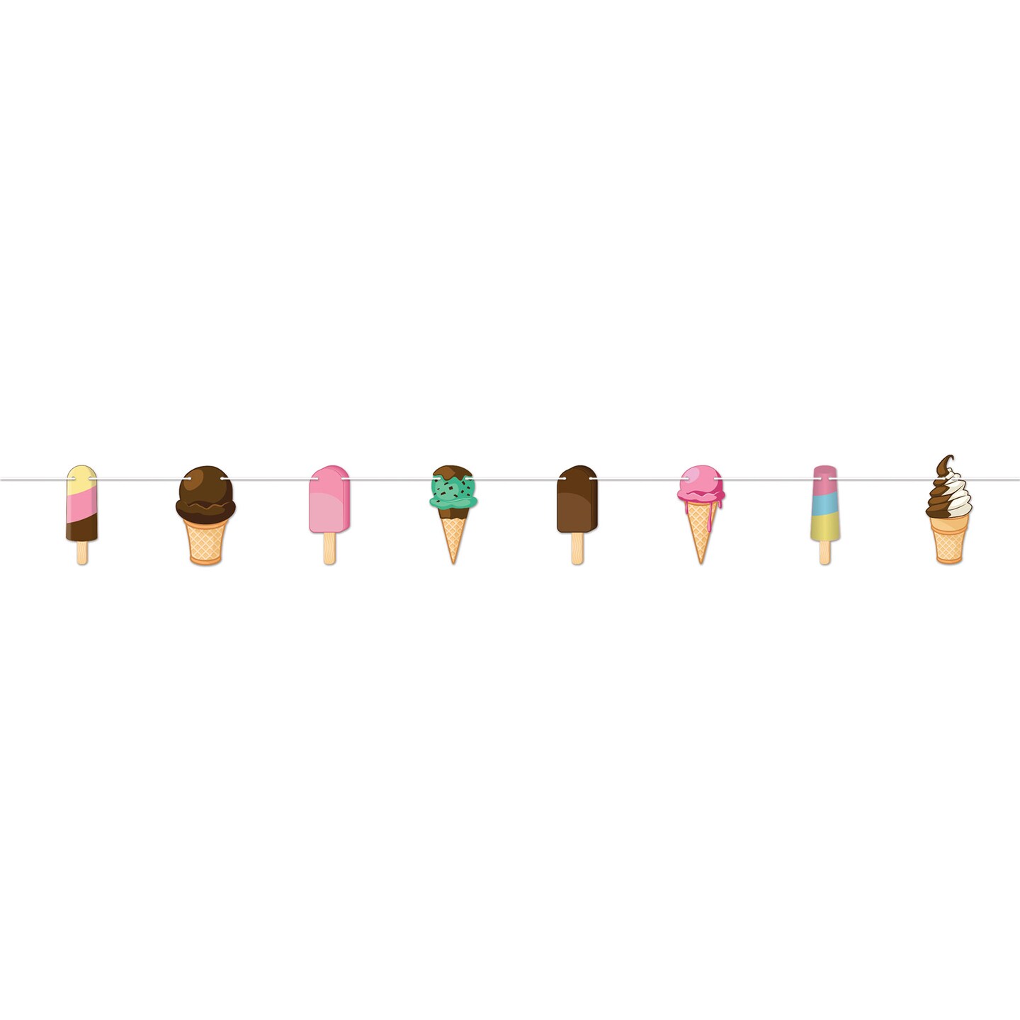 Beistle 7in. x 4Feet 6in. Standard Ice Cream Streamer - 12 Pack