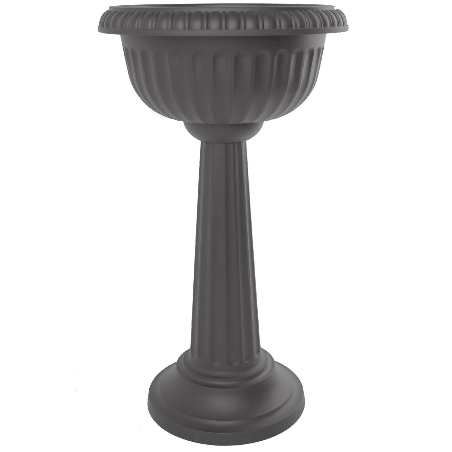 Bloem Grecian Urn Tall Pedestal Planter 32&#x22; Charcoal Gray